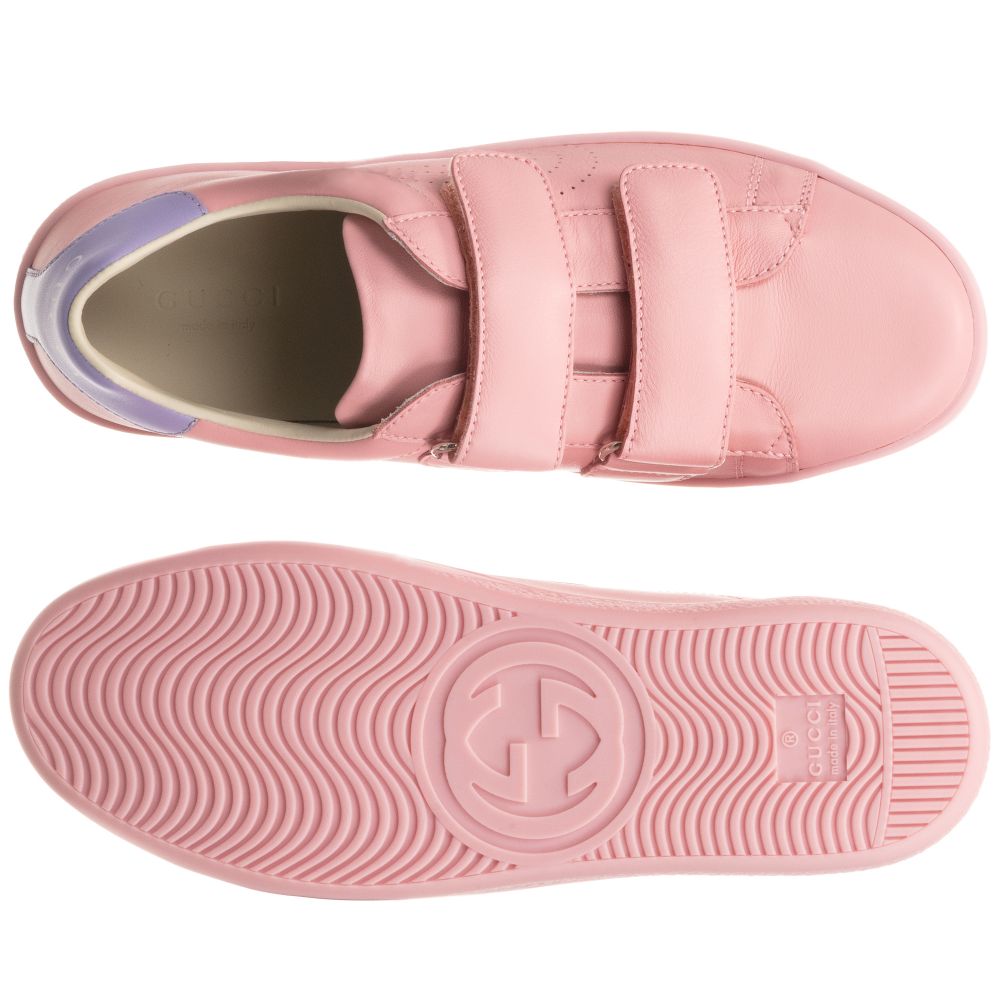 Girls Pink GG Logo Leather Shoes
