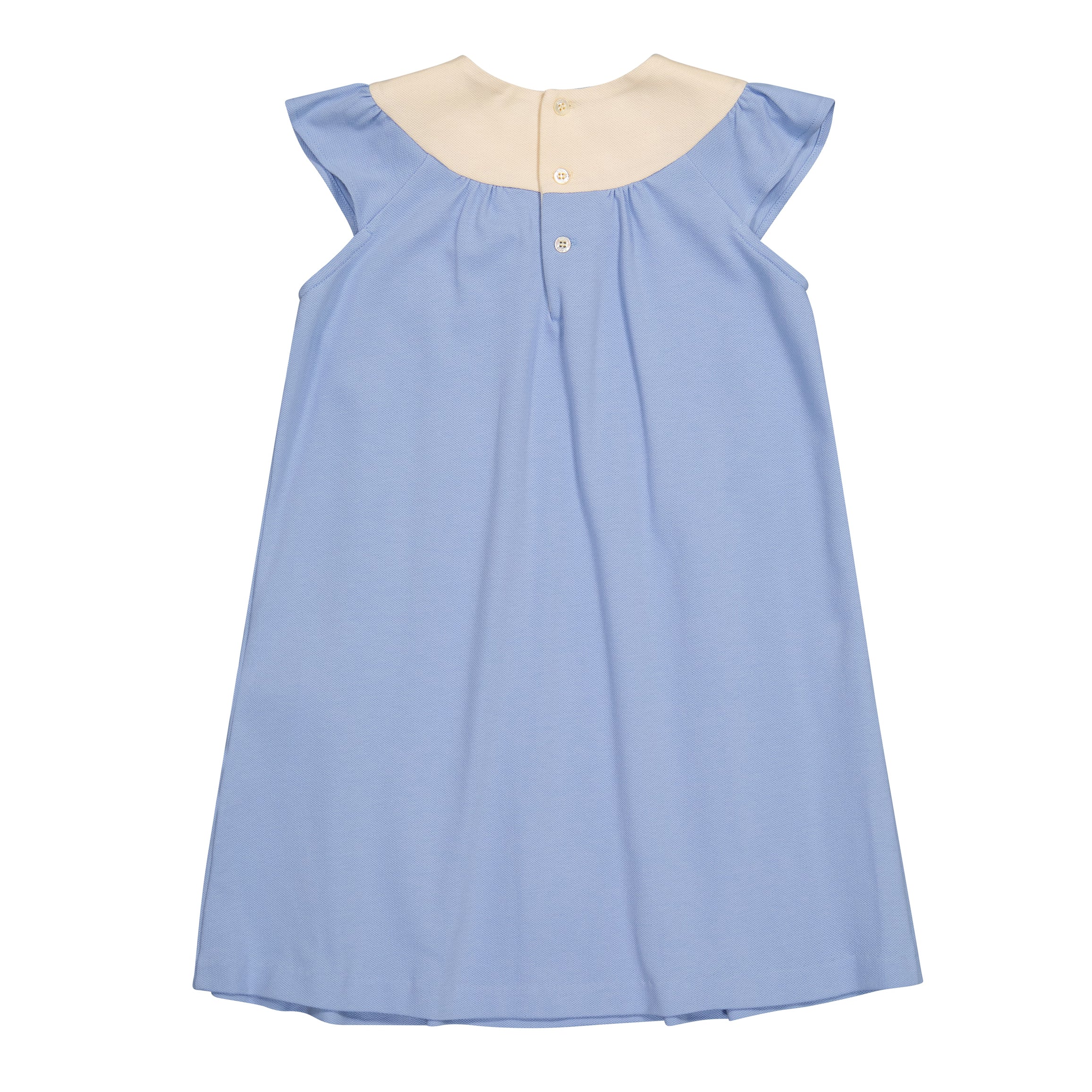 Robe en coton brodée bleue pour fille