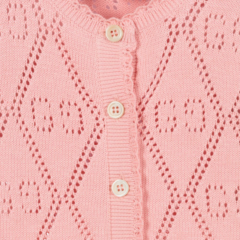 Gilet en coton rose avec GG pour bébé fille