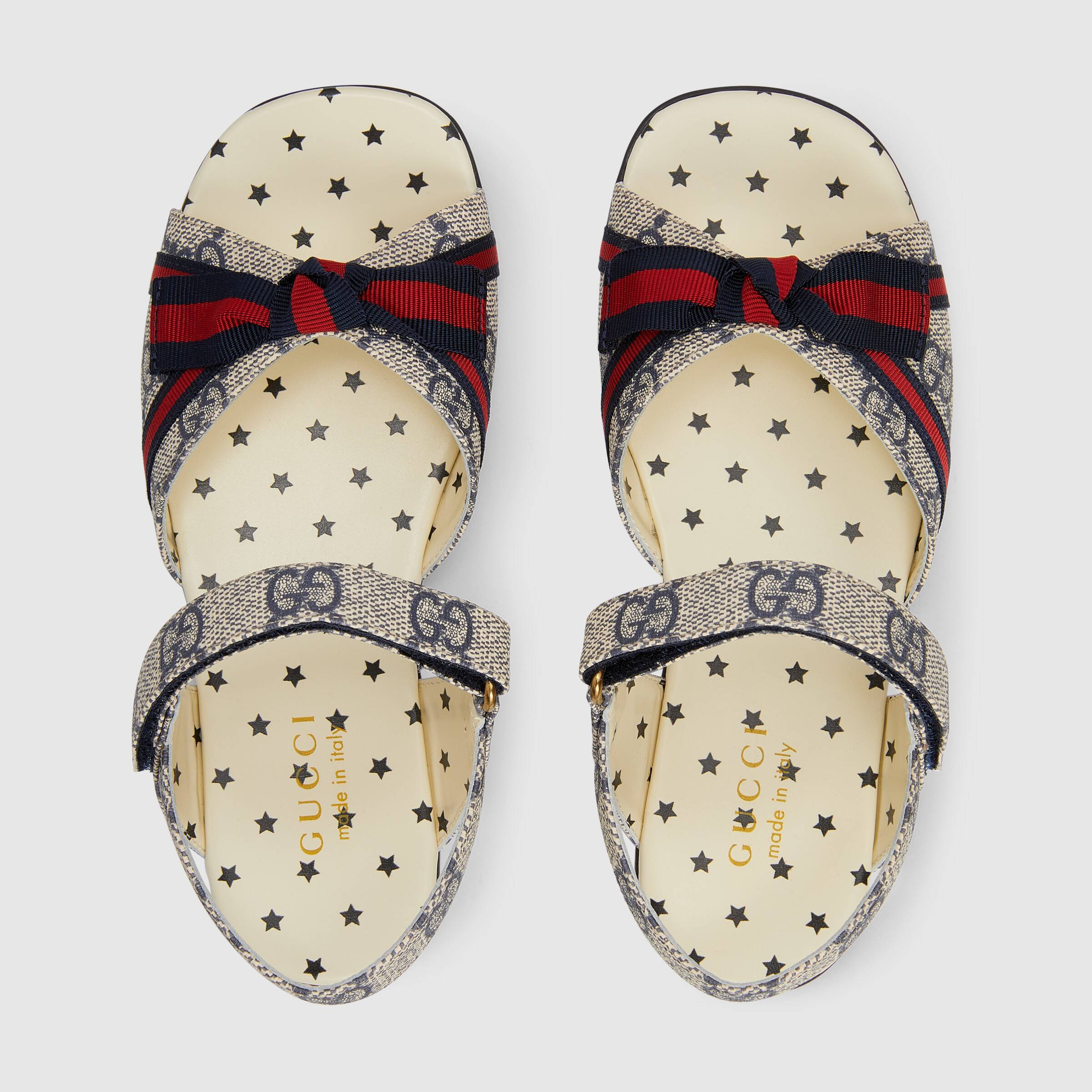 Sandales Fille Beige et Bleu à Logo