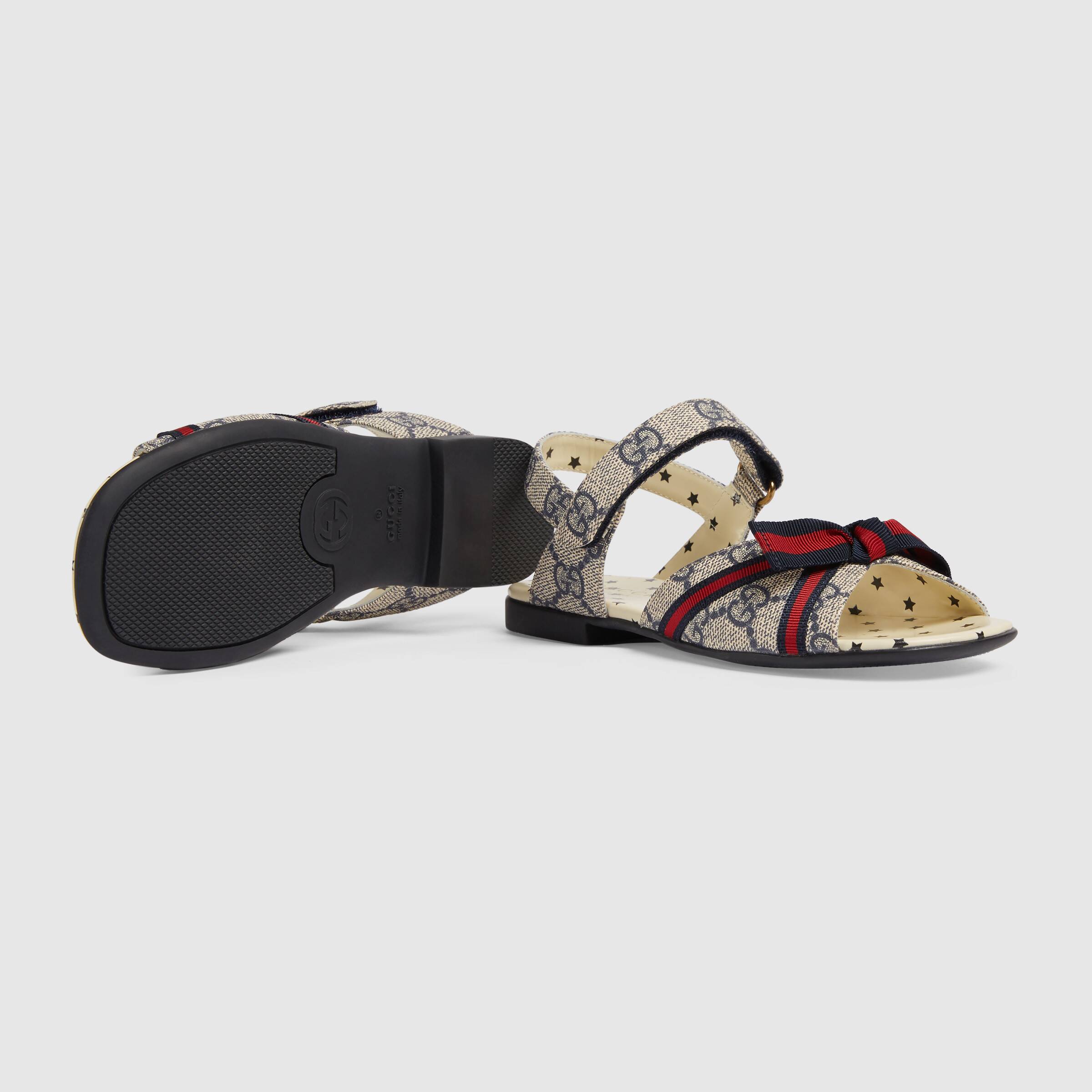 Sandales GG beiges et bleues pour fille
