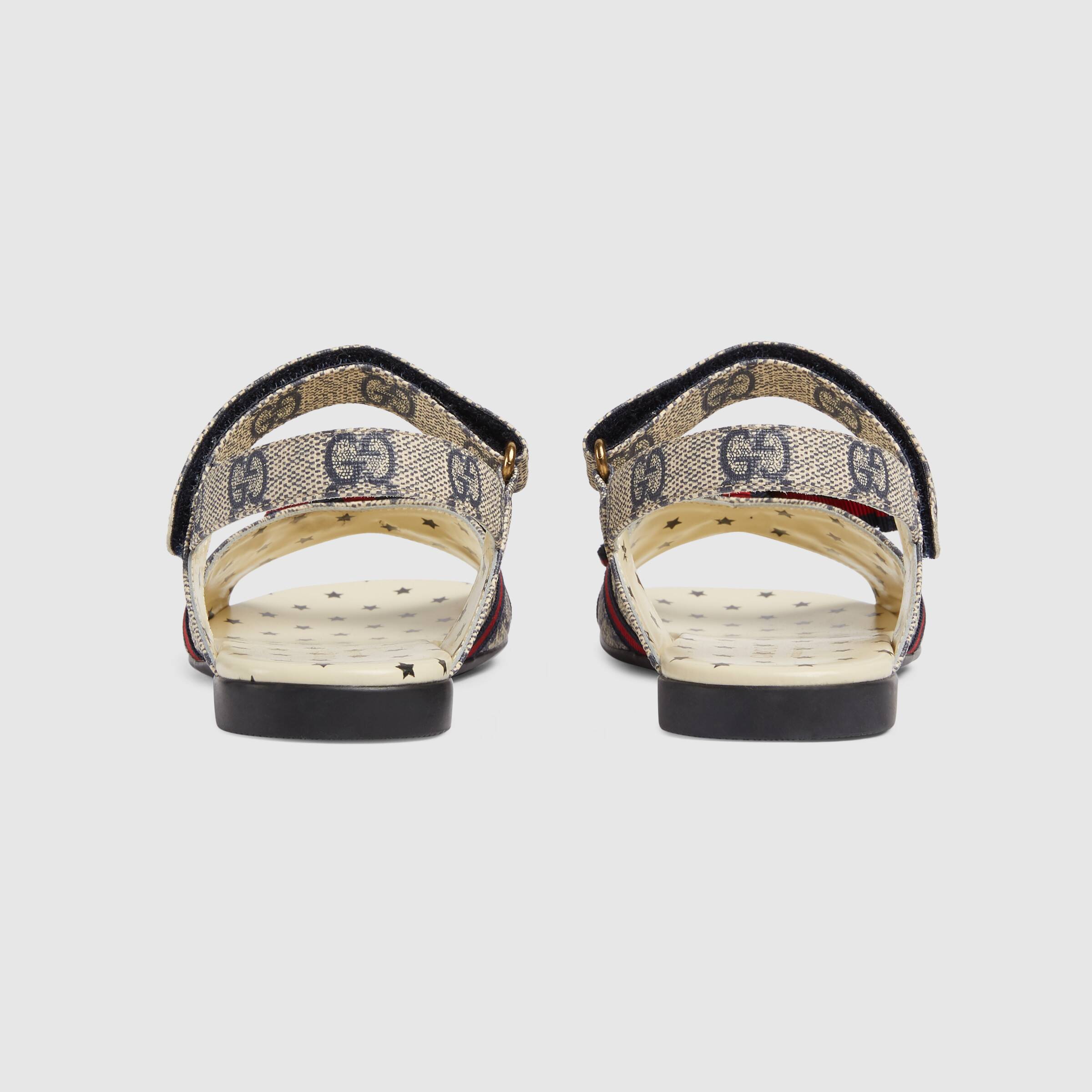 Sandales Fille Beige et Bleu à Logo