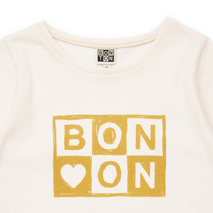 T-shirt en coton rose pâle avec logo pour fille