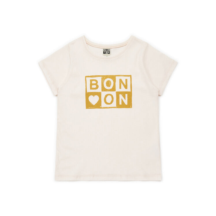 T-shirt en coton rose pâle avec logo pour fille