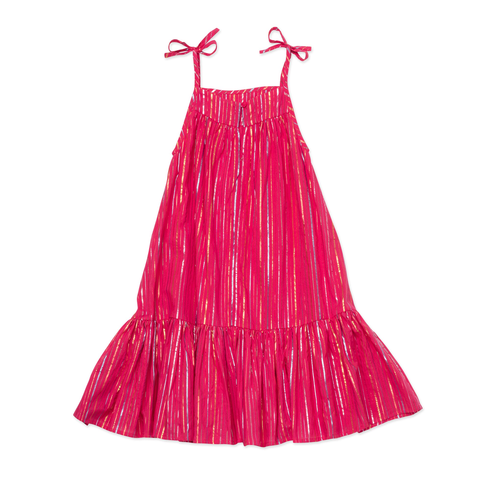 Robe rayée rouge vif pour filles