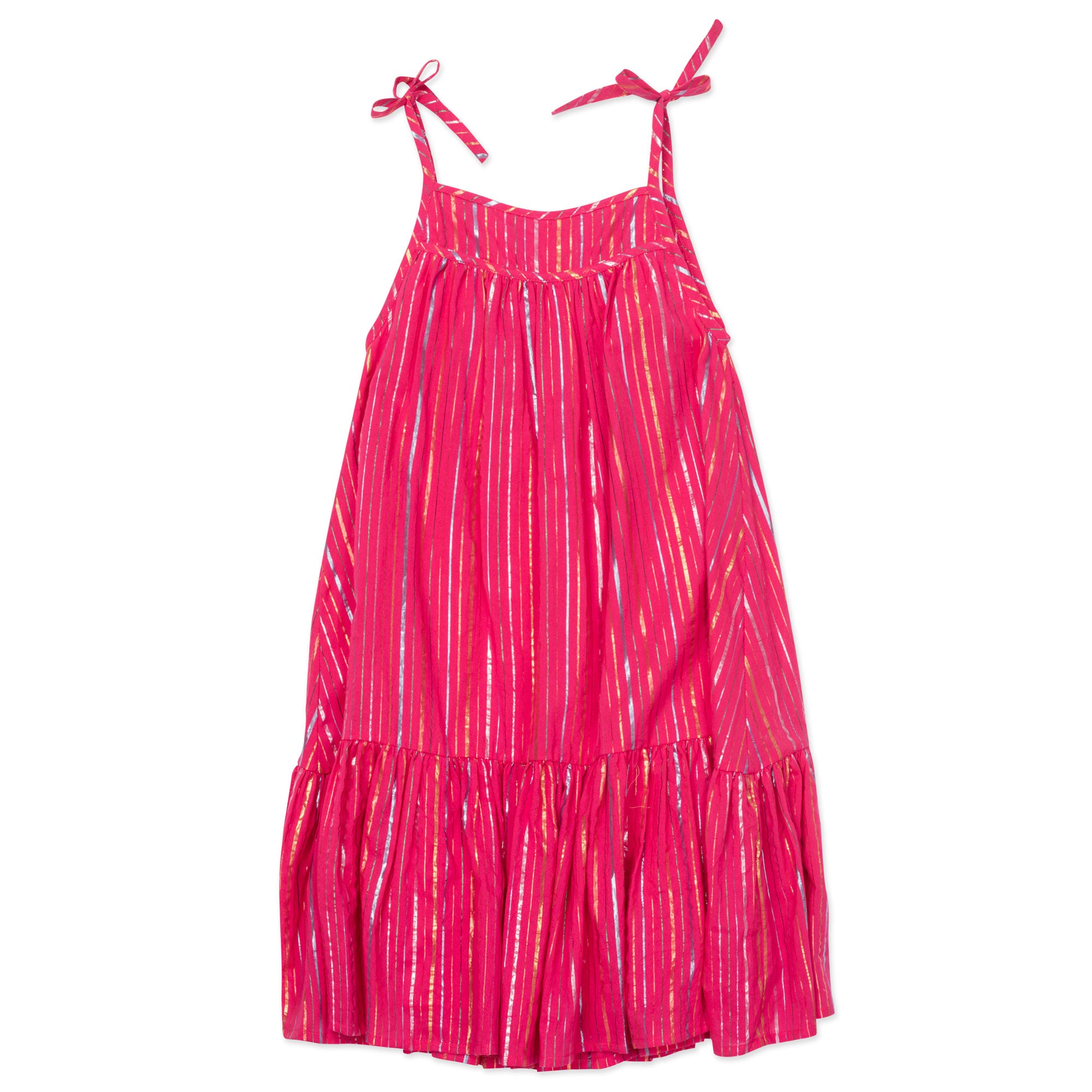 Robe rayée rouge vif pour filles