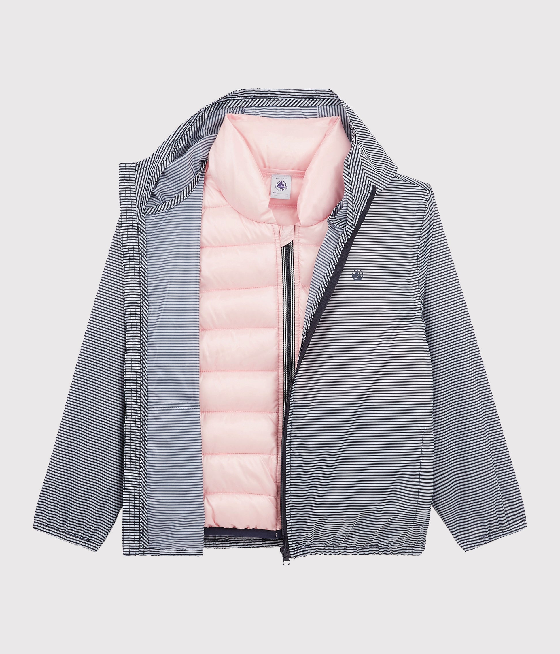 Ensemble doudoune rose et gris pour filles