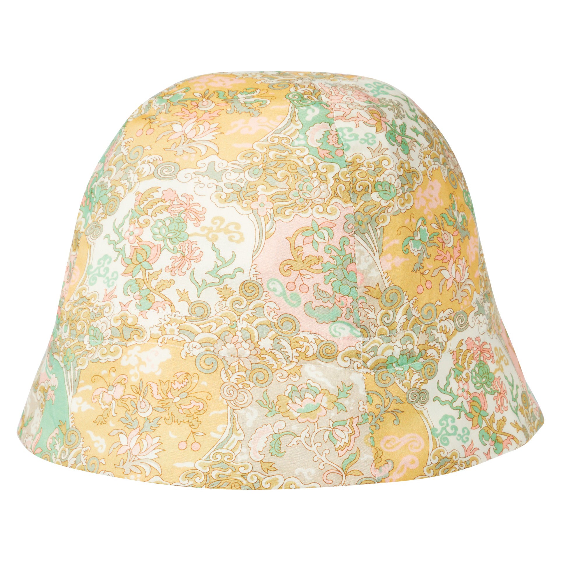 Chapeau en coton à fleurs jaune pour bébé fille