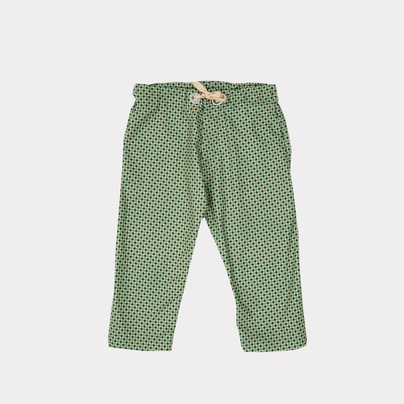 Pantalon en coton à pois verts pour fille