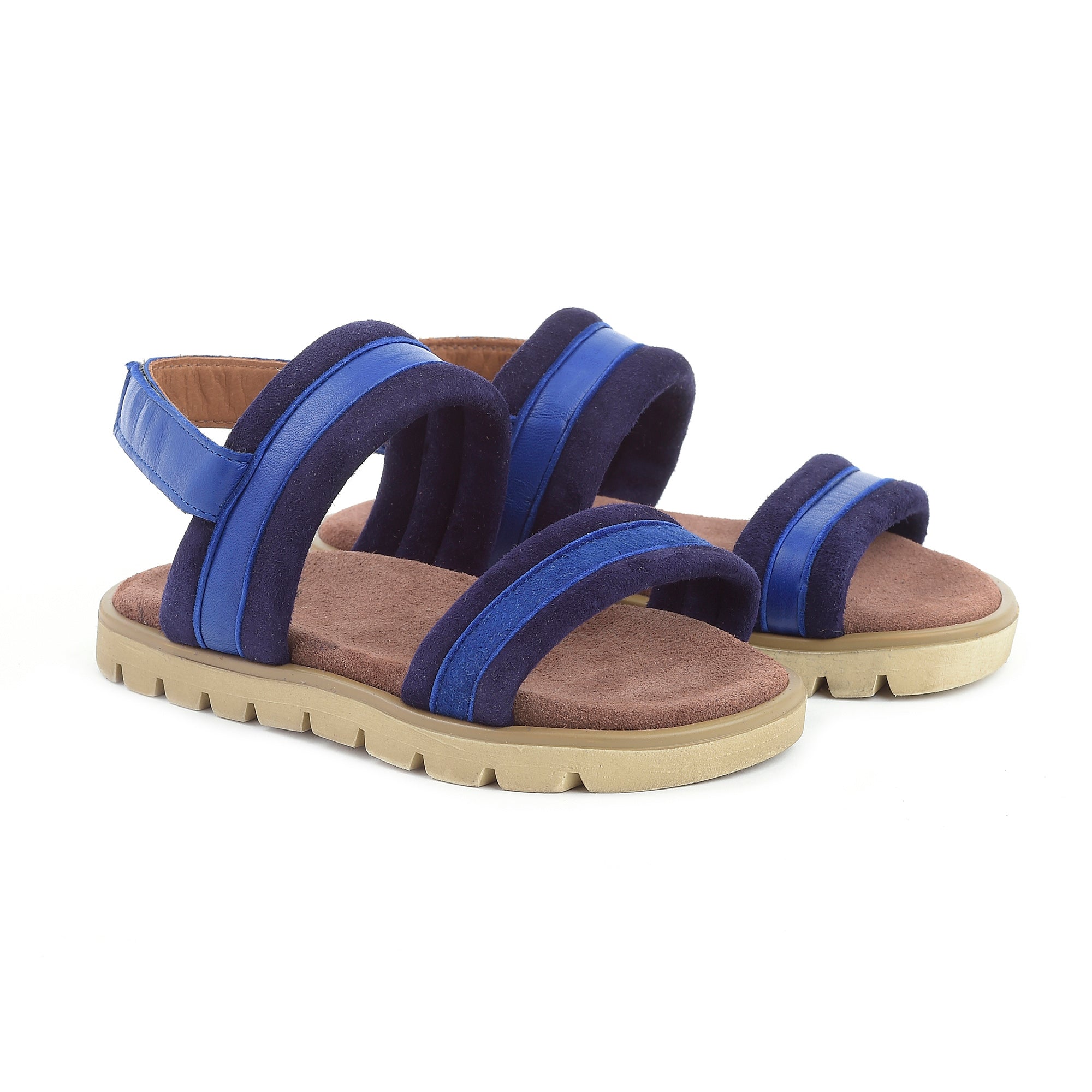 Girls Blue Leather Sandals