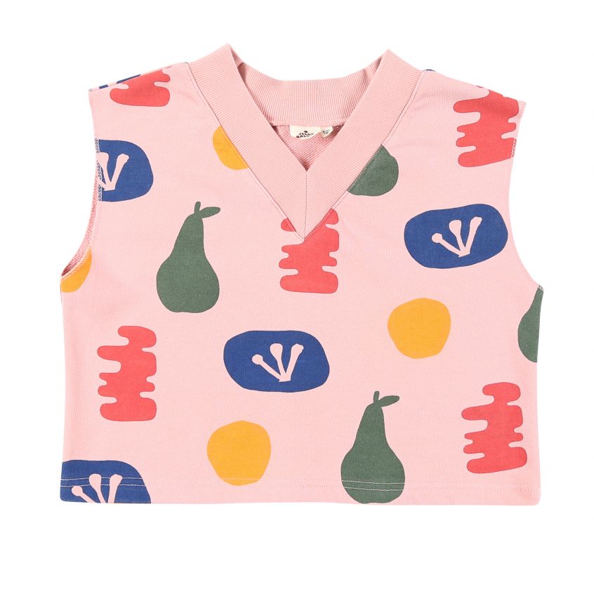 T-shirt en coton rose à motif de peinture pour fille