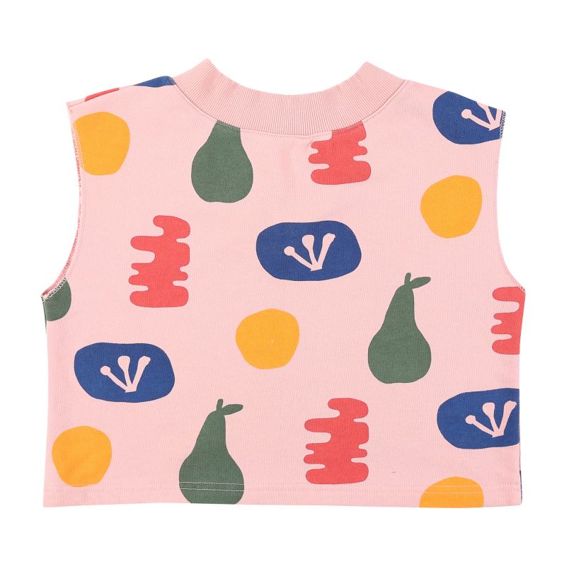 T-shirt en coton rose à motif de peinture pour fille