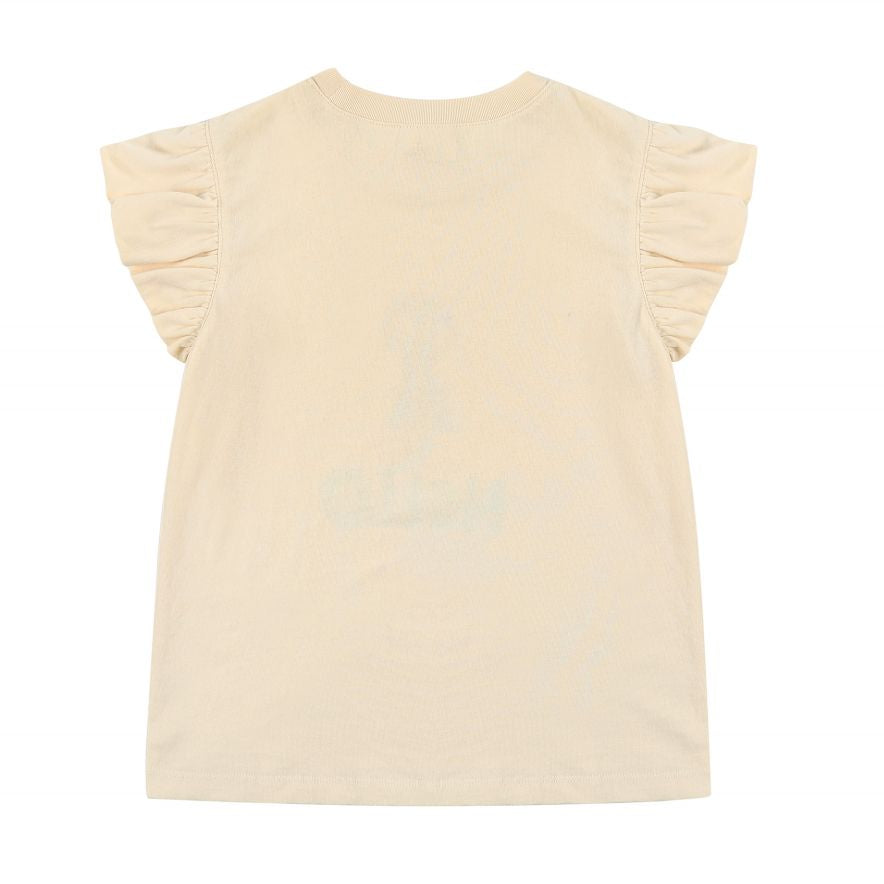 Girls Cream Logo Cotton T-Shirt