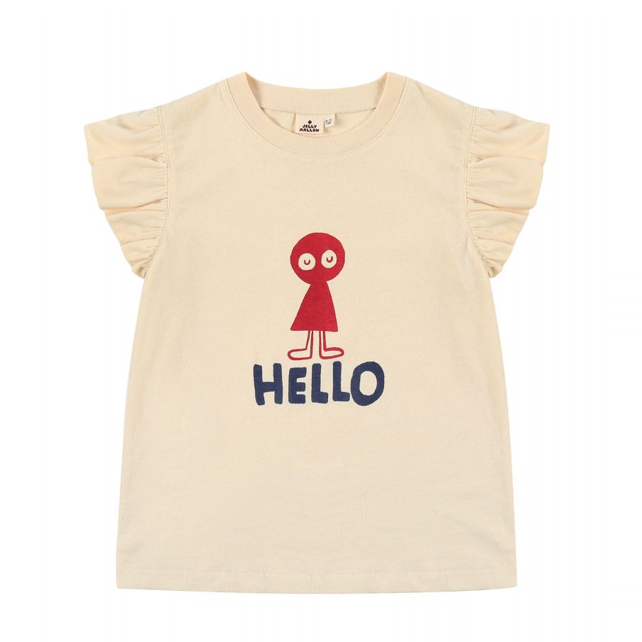 Girls Cream Logo Cotton T-Shirt