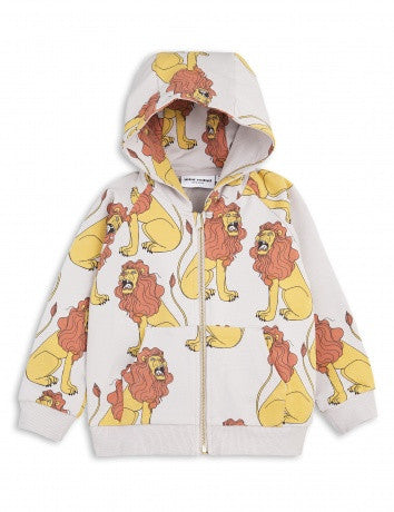 Boys Light Grey Lion Printed Zip-up Top