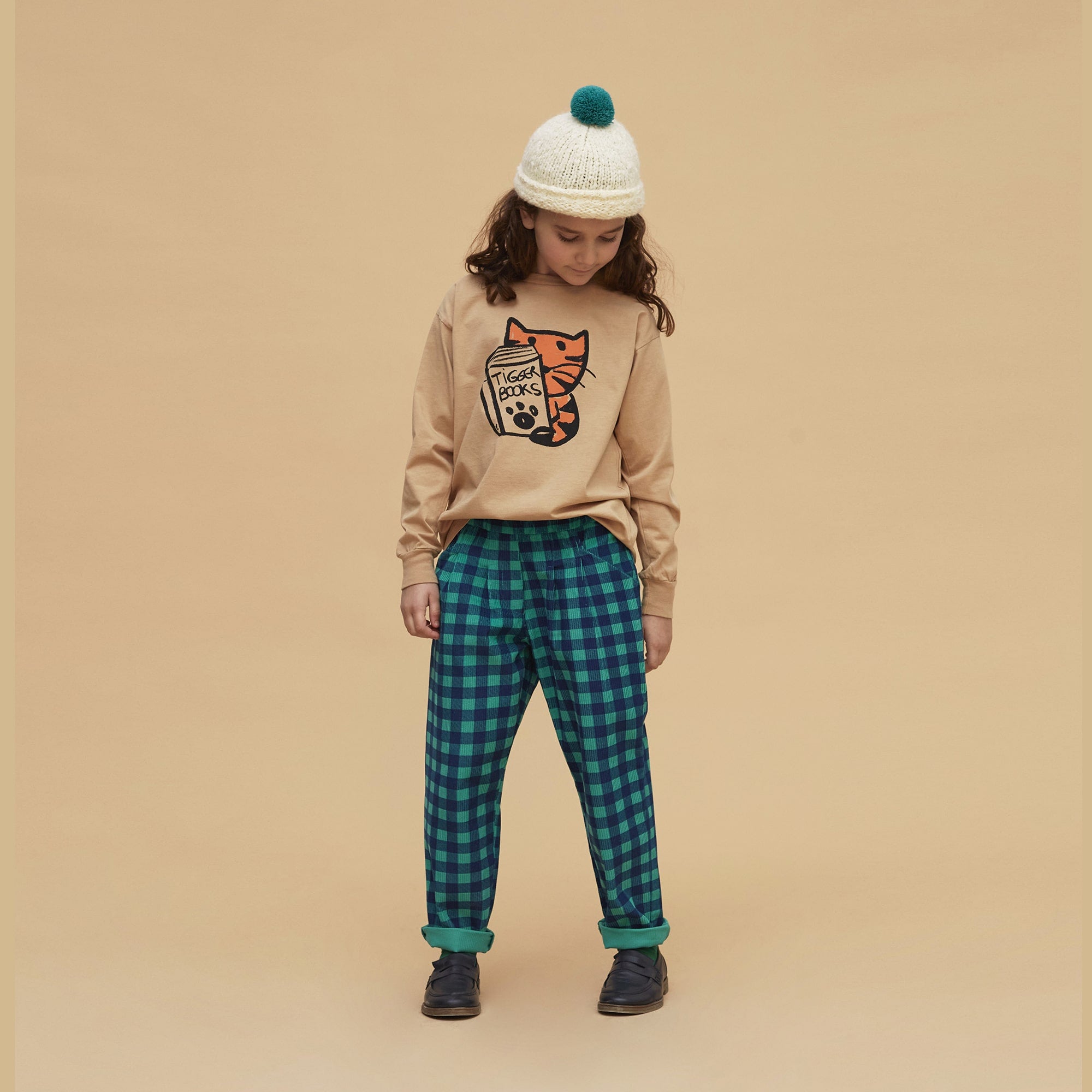 Boys & Girls Light Brown Printed Cotton T-Shirt