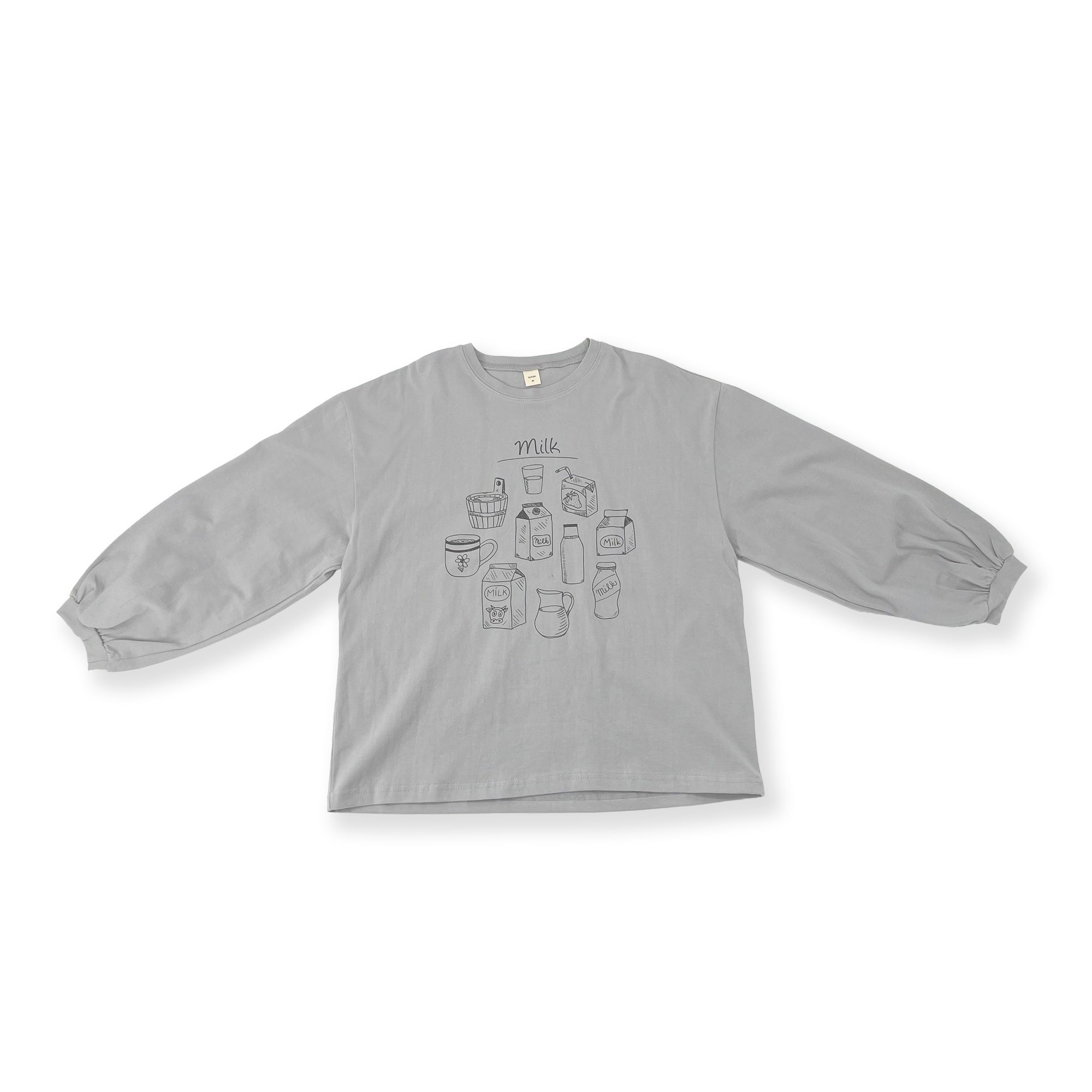 Girls Grey Printed Cotton T-Shirt