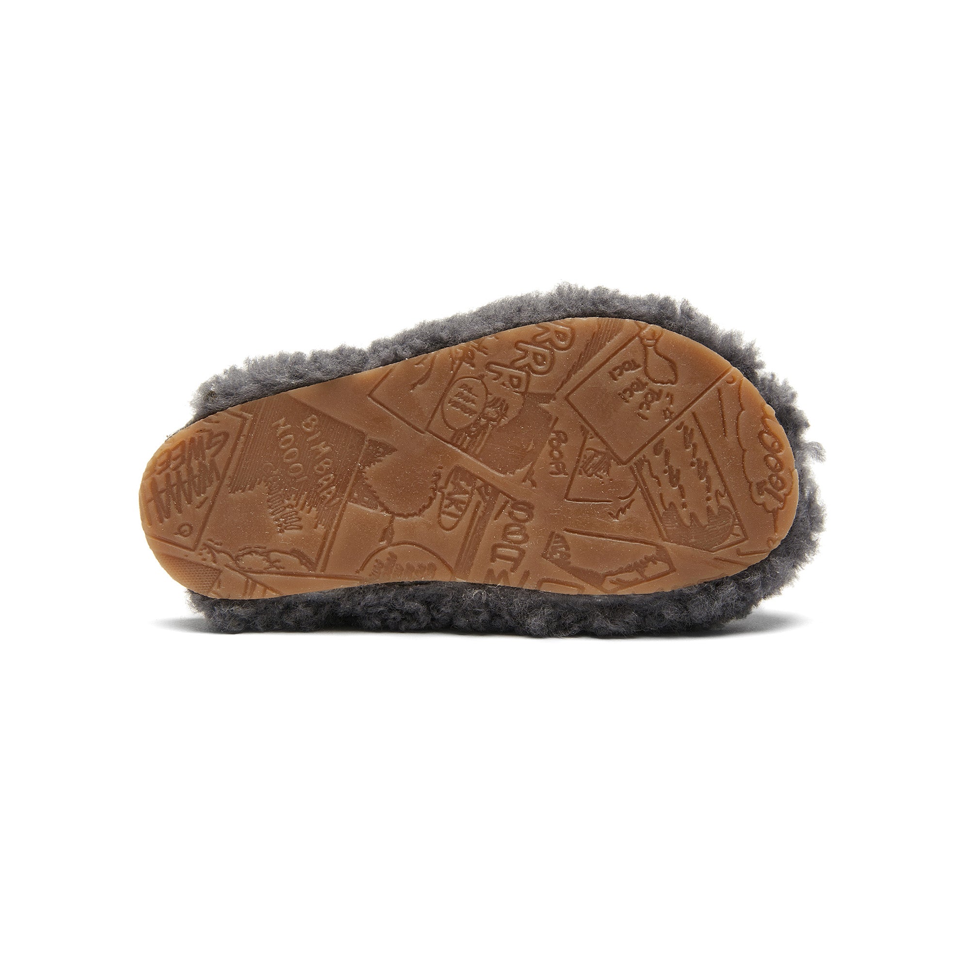 Boys & Girls Charcoal Slippers With Ankle Strap