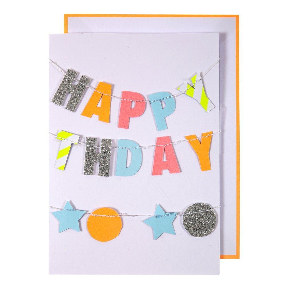 Colorful Happy Birthday Garland Card