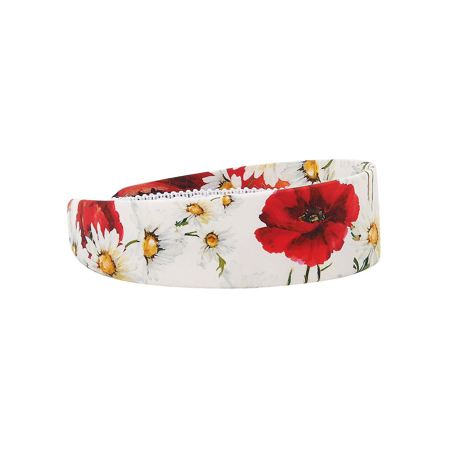 Girls White&Red Flower Printed Hairband - CÉMAROSE | Children's Fashion Store