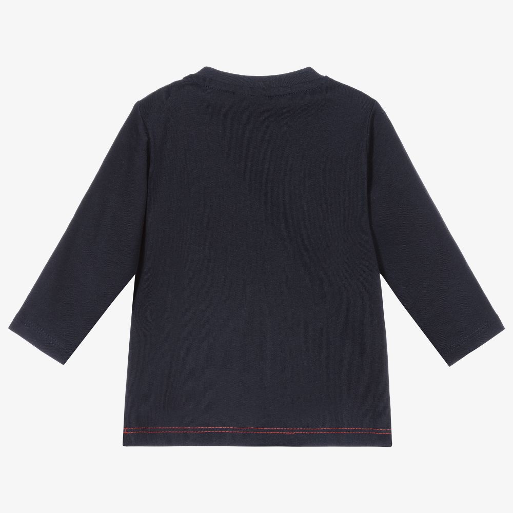 Baby Boys Blue Logo Cotton T-Shirt