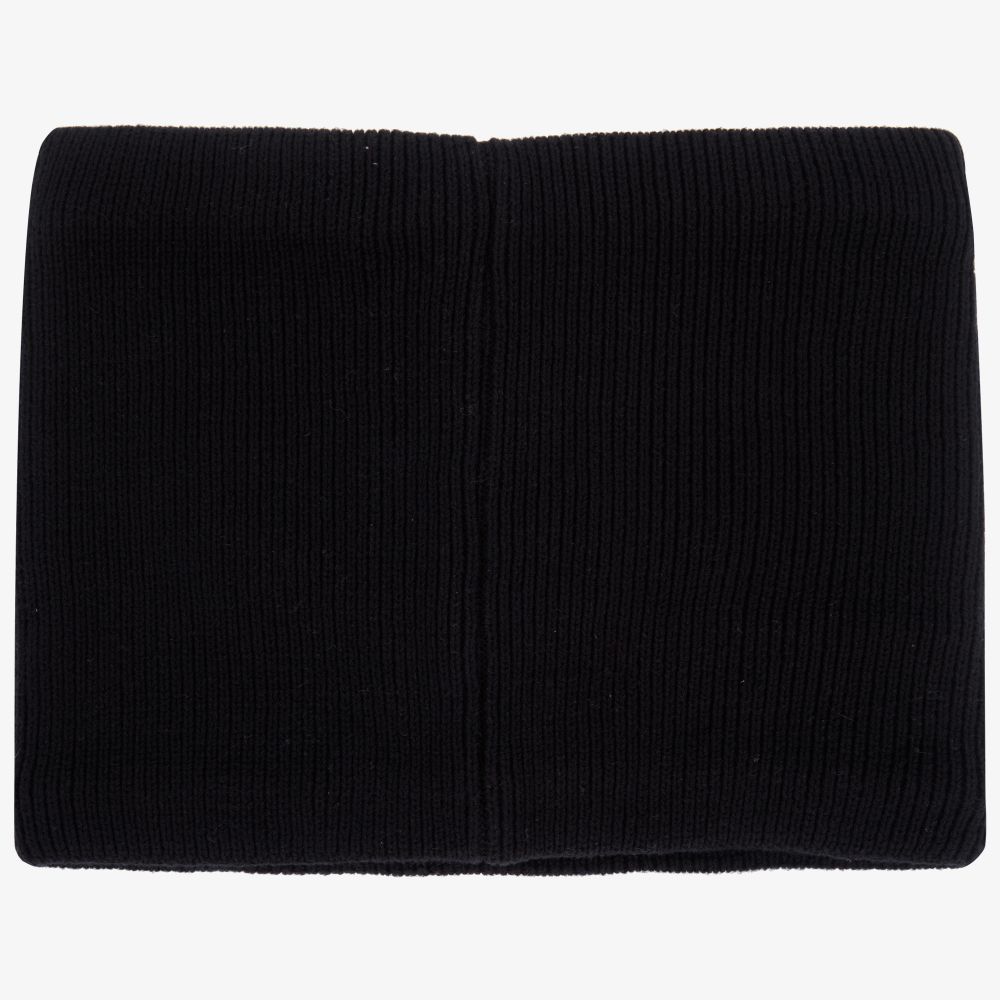 Boys Black Logo Cotton Scarf