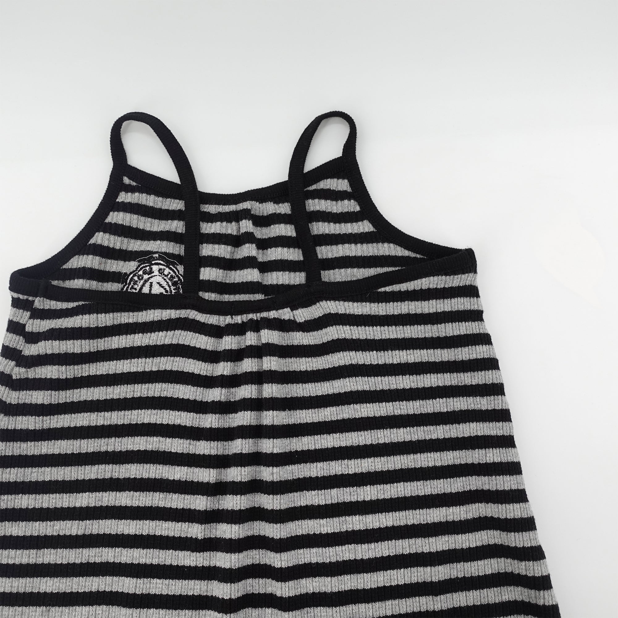 Girls Black Stripes Cotton Dress