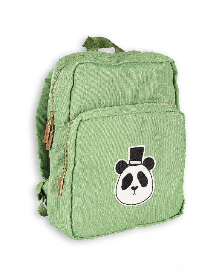 Boys & Girls Green Panda Printed Backpack