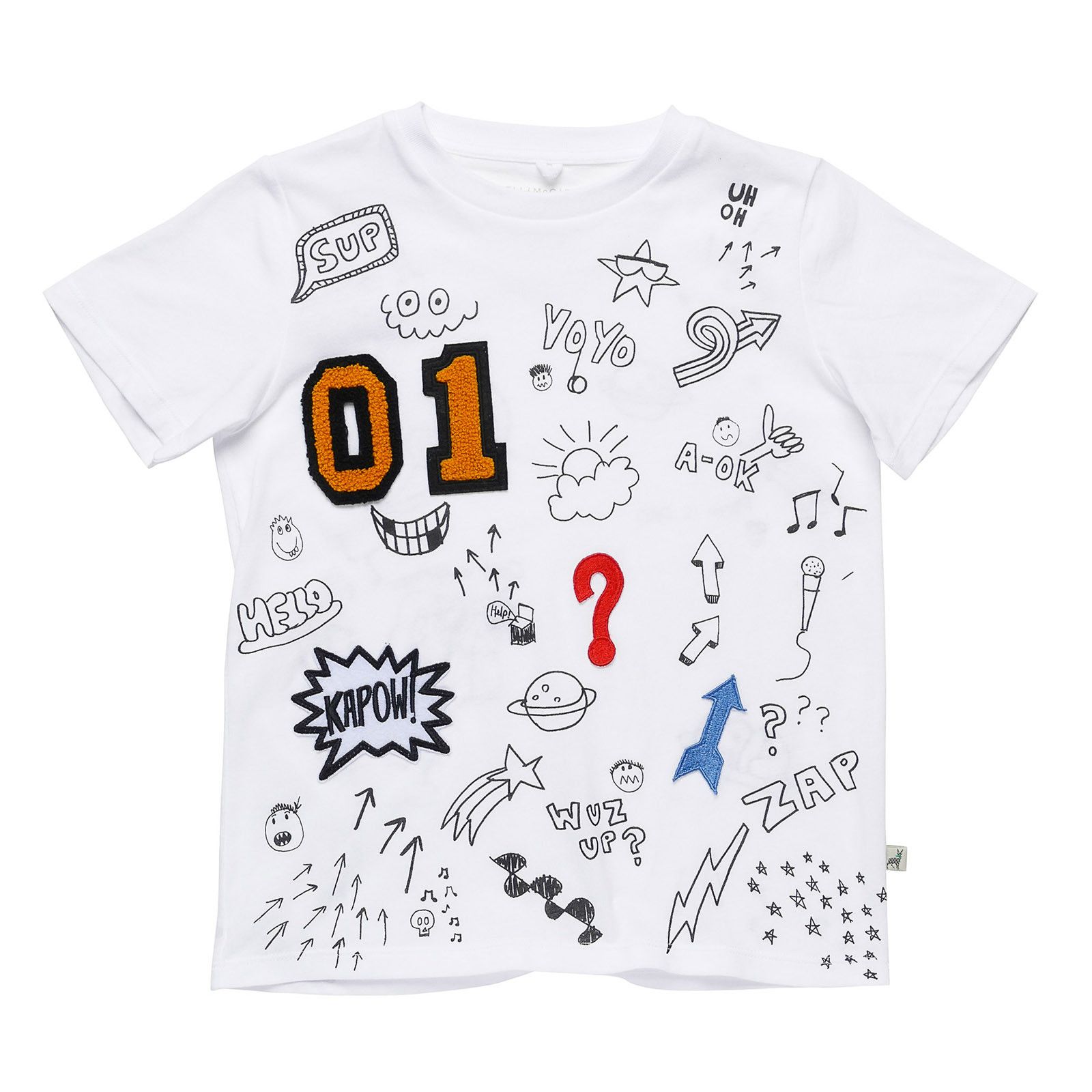 Boys White Cotton T-Shirt With Different Types Graph Print - CÉMAROSE | Children's Fashion Store