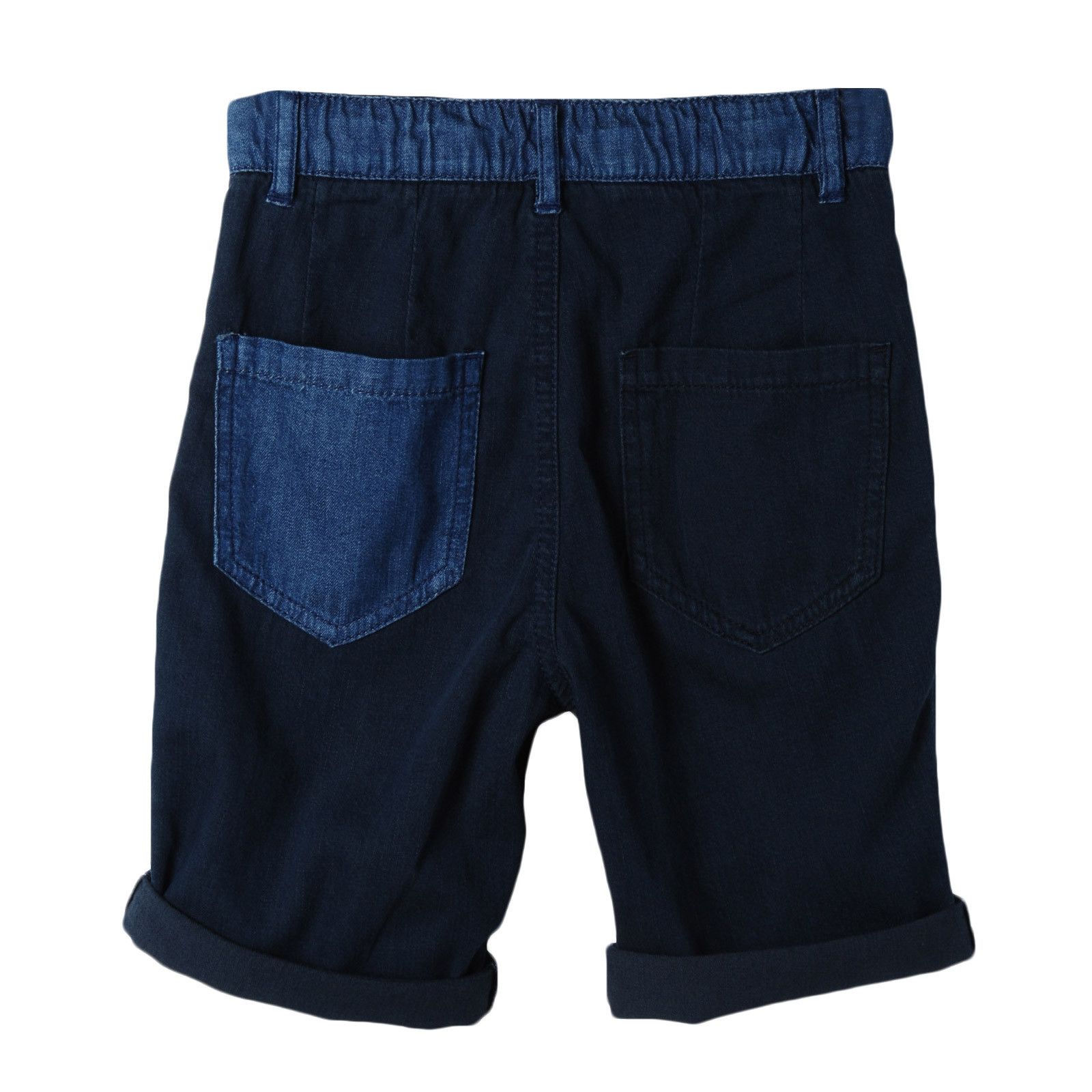Boys Blue Cotton Denim Shorts With Turn Up Cuffs - CÉMAROSE | Children's Fashion Store - 2