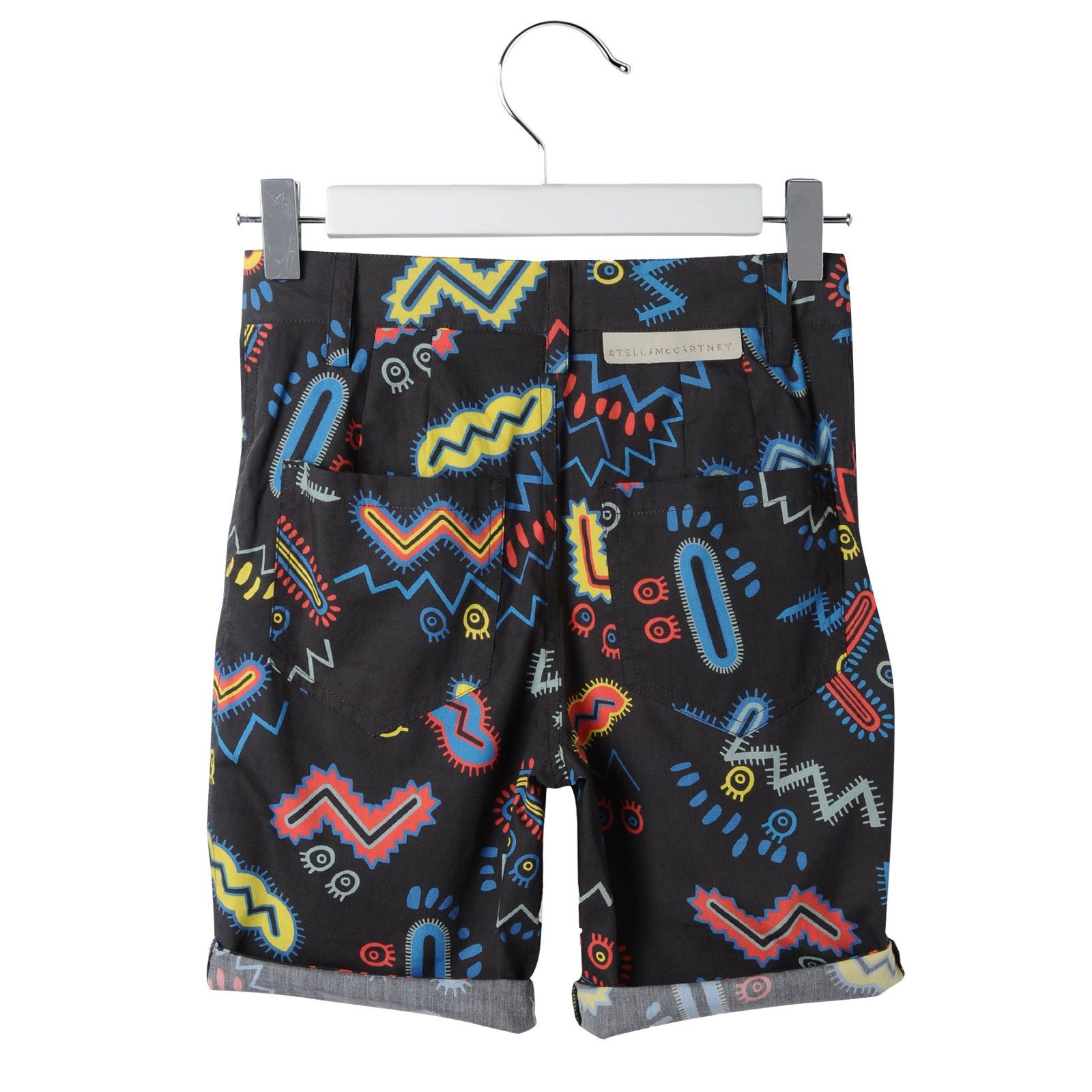 Boys Black Cotton Zig Zag Printed Shorts - CÉMAROSE | Children's Fashion Store - 2