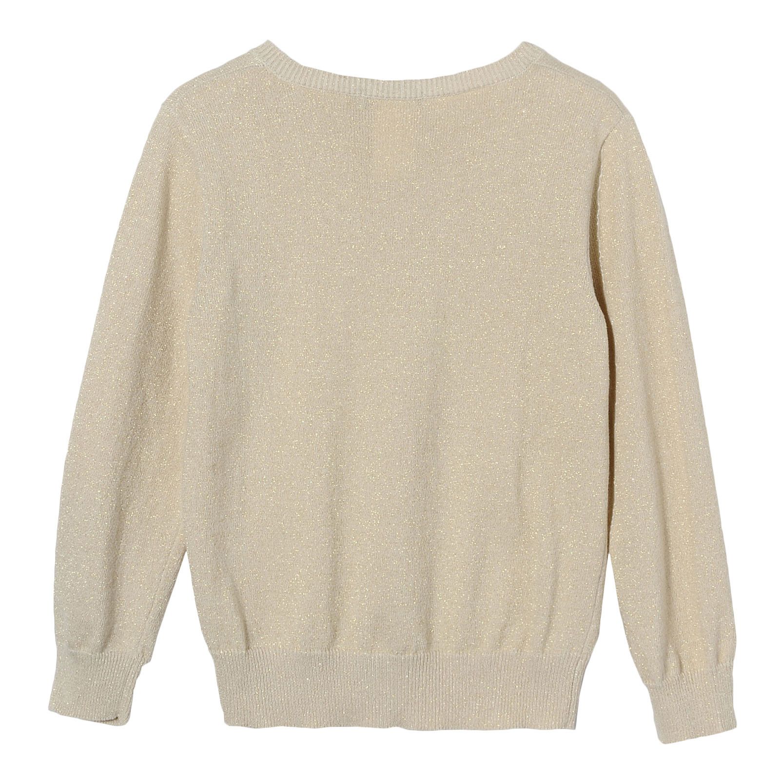 Girls Gold Cotton Knitted Cardigan - CÉMAROSE | Children's Fashion Store - 2