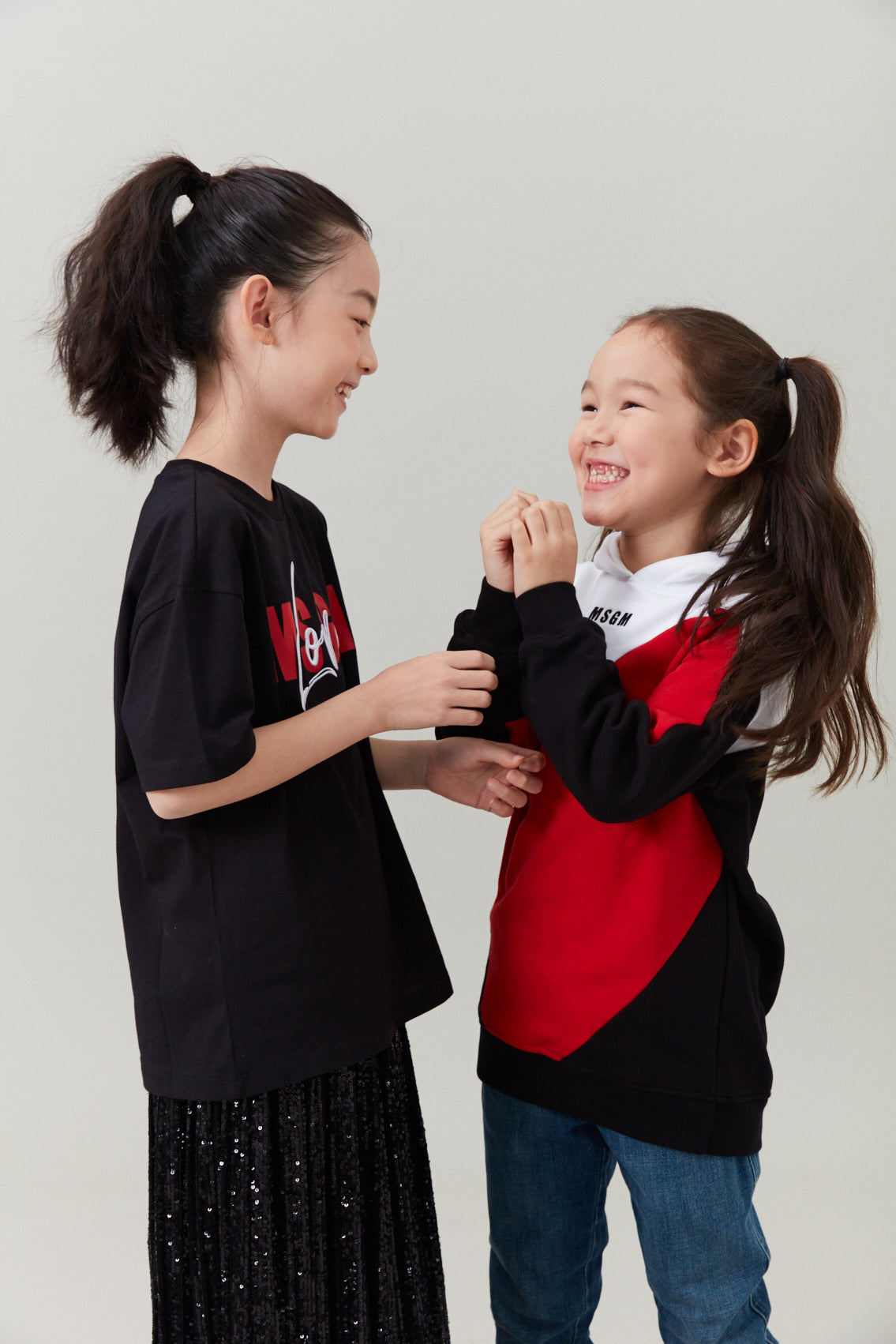 Girls Black Heart Cotton Hoodie