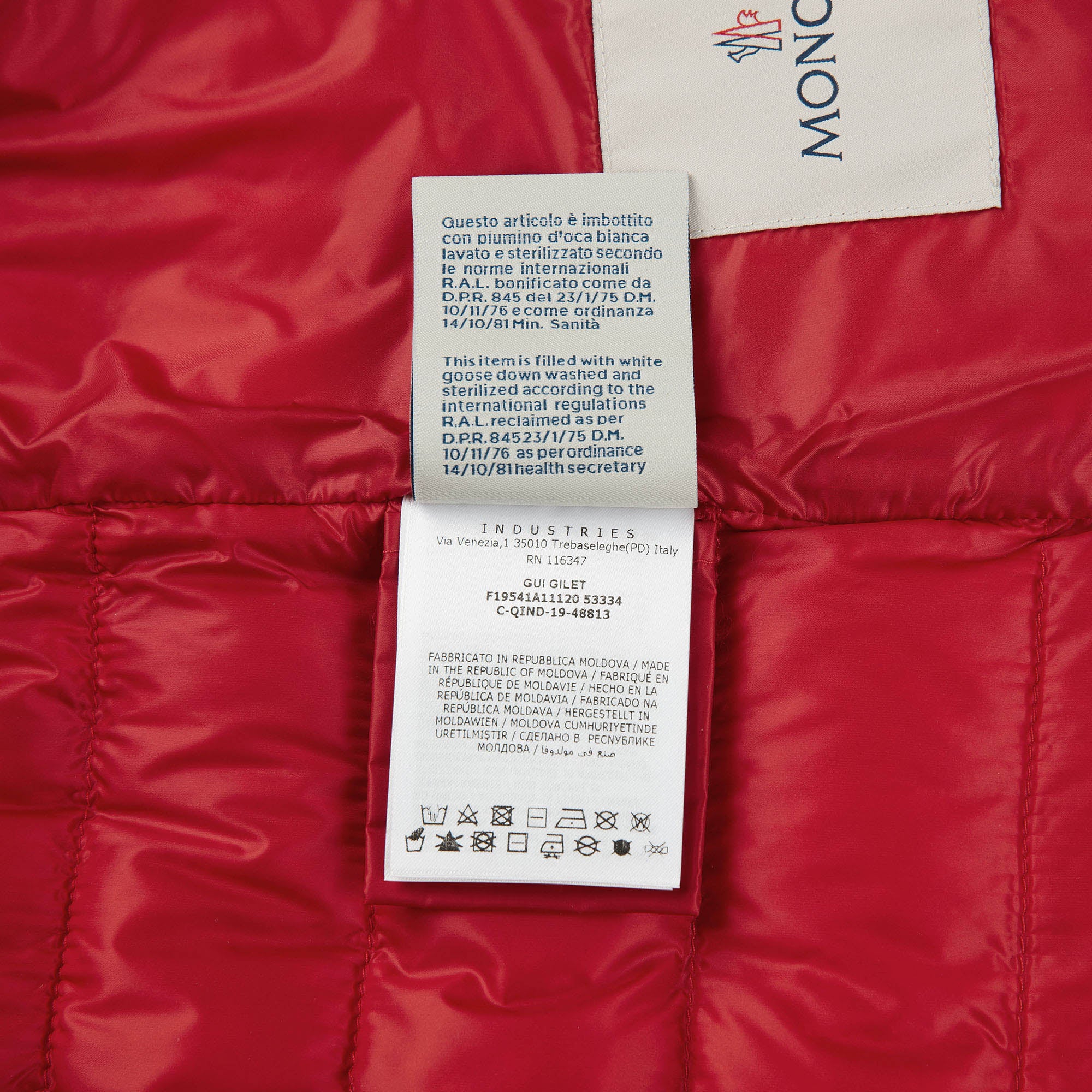 Boys Red Padded Down Gilet