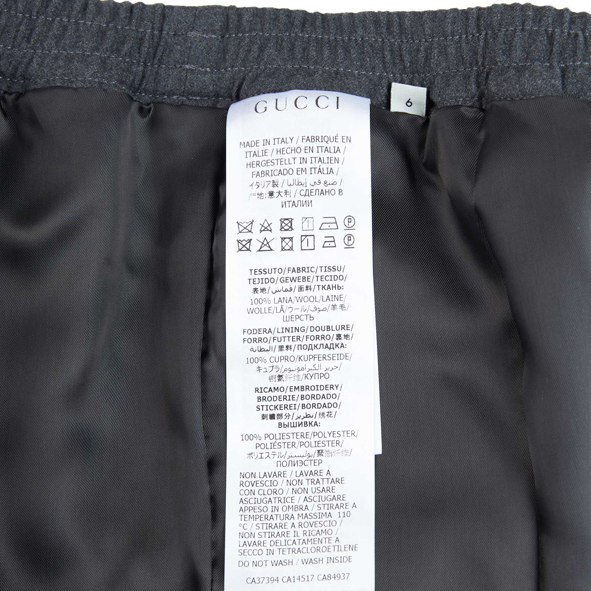 Boys Grey Logo Wool Trousers