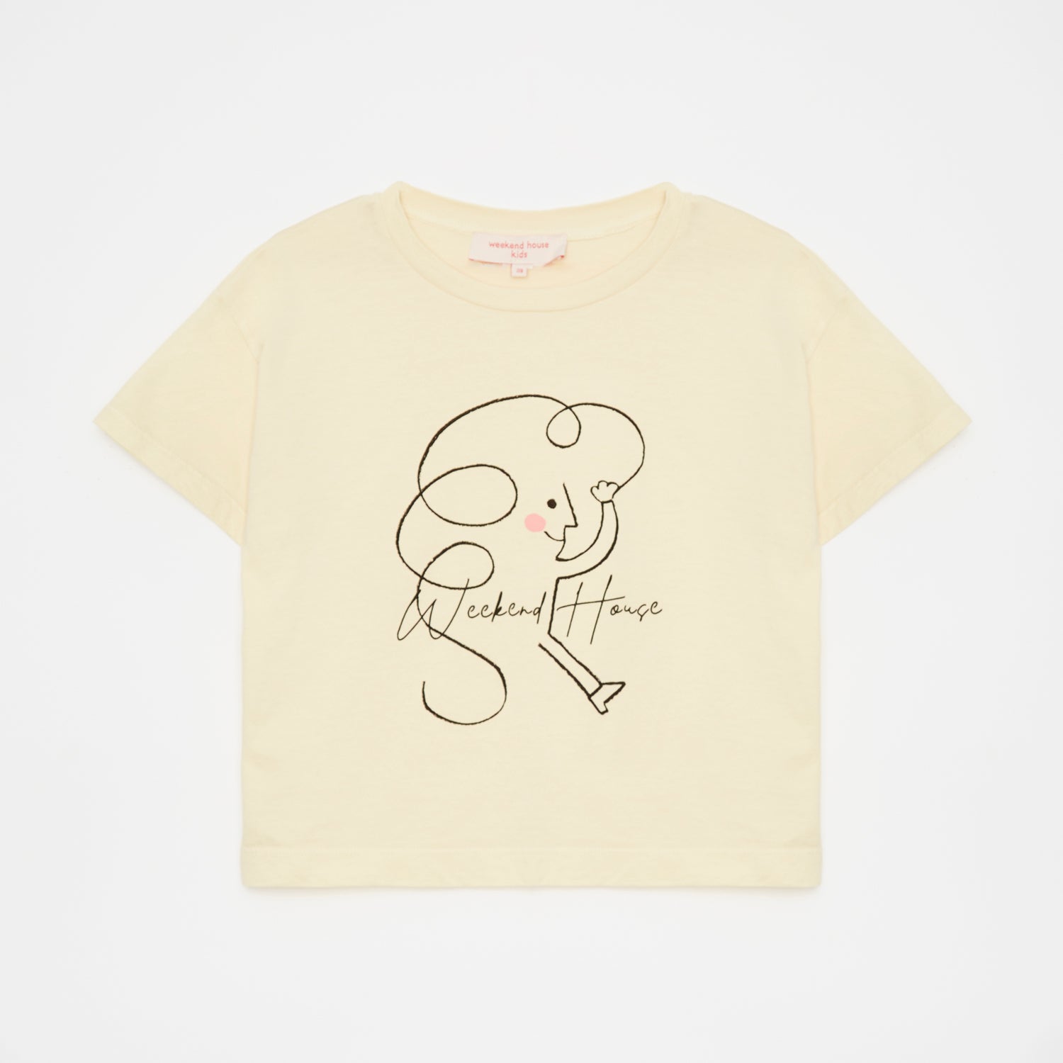 Boys & Girls White Printed Cotton T-Shirt