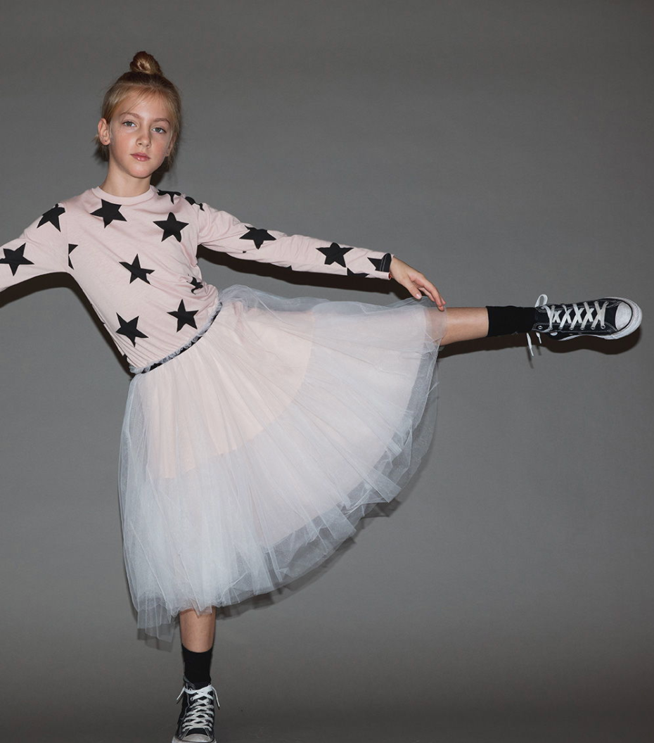 Robe rose à étoiles pour filles