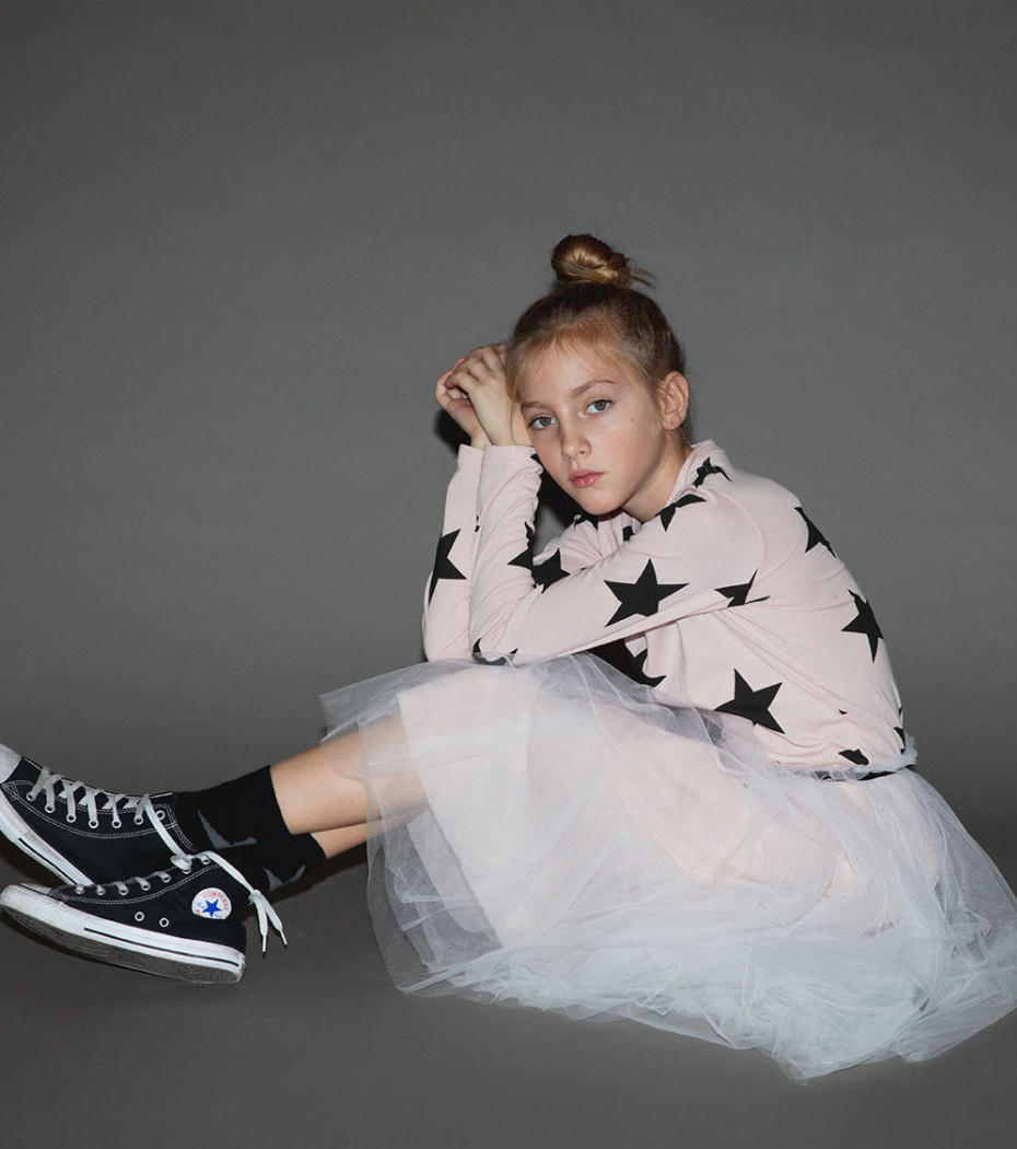 Robe rose à étoiles pour filles