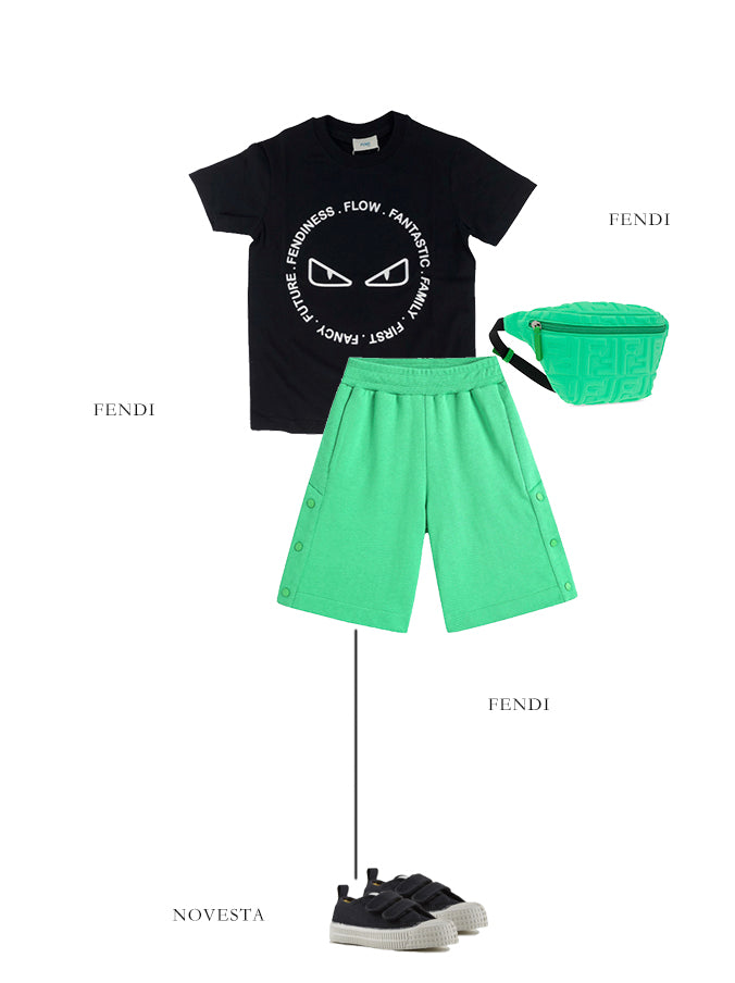 Boys & Girls Green Cotton Shorts