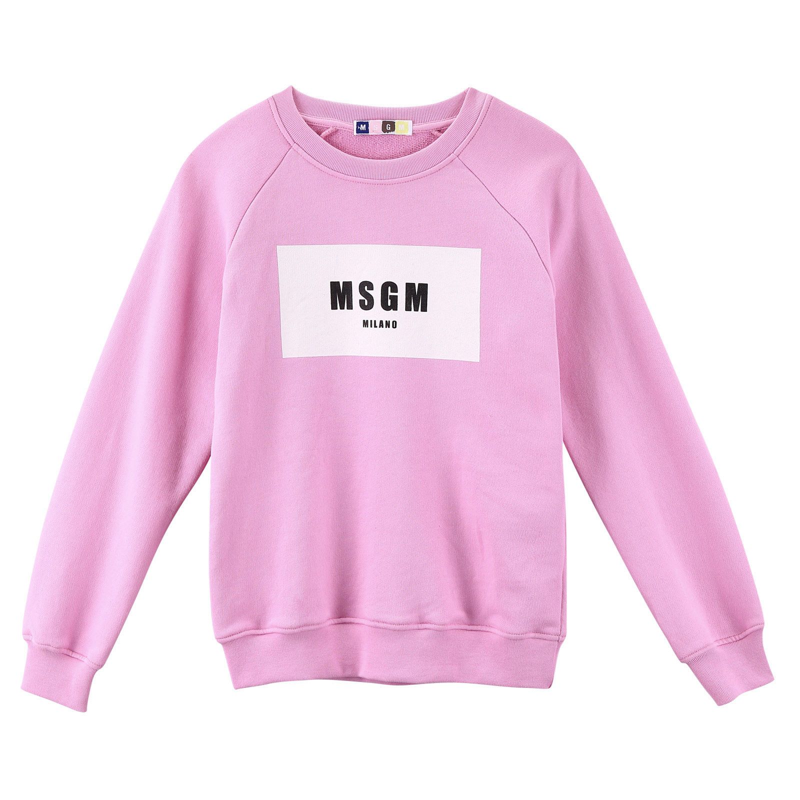 Girls Pink Cotton Sweatshirt With White Brand Logo - CÉMAROSE | Children's Fashion Store - 1
