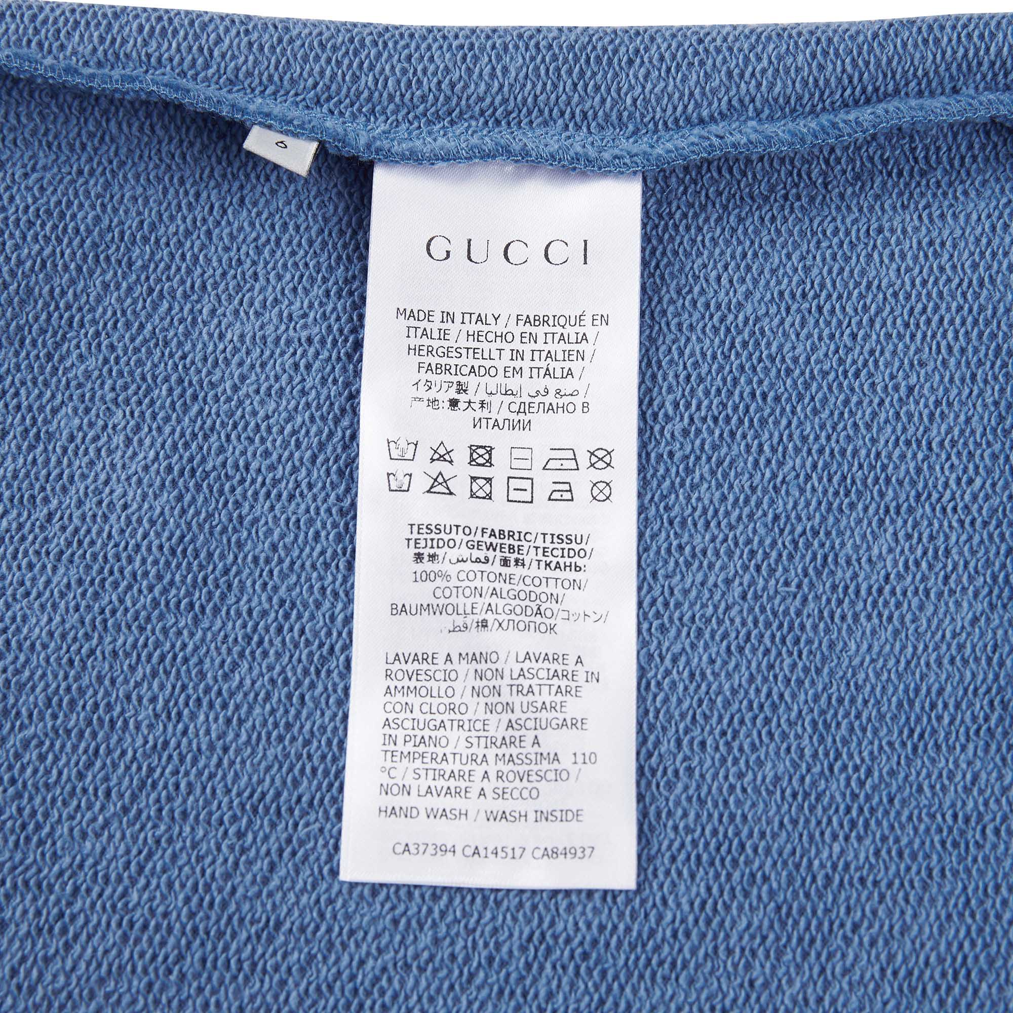 Boys Blue Hooded Cotton Sweatshirt