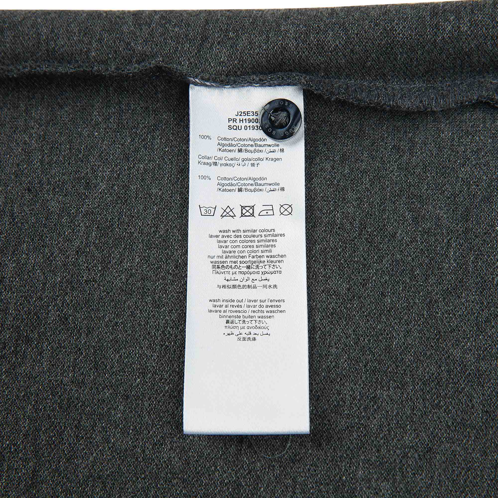 Boys Dark Grey Cotton Polo Shirt
