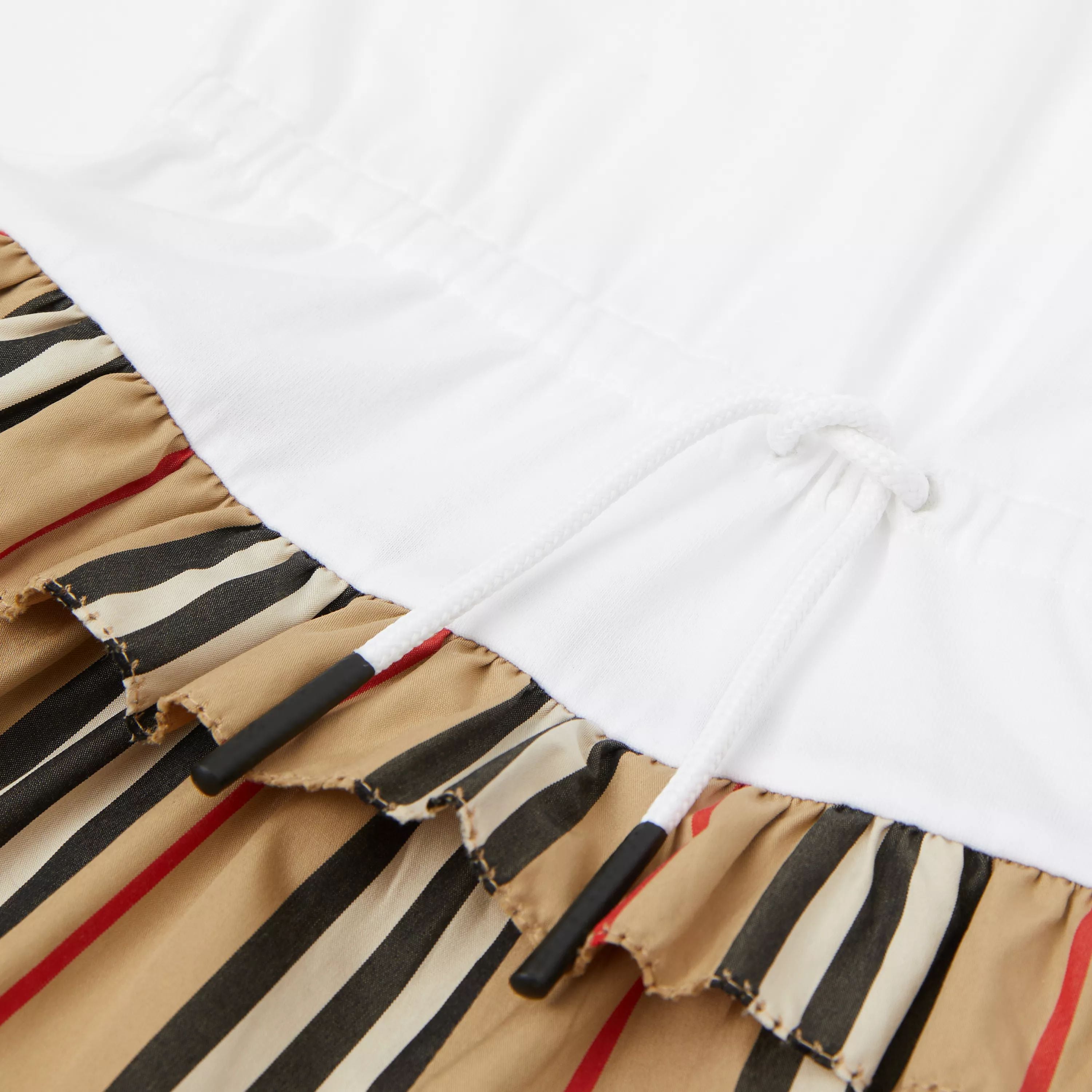 Combinaison en coton à logo blanche et beige pour fille