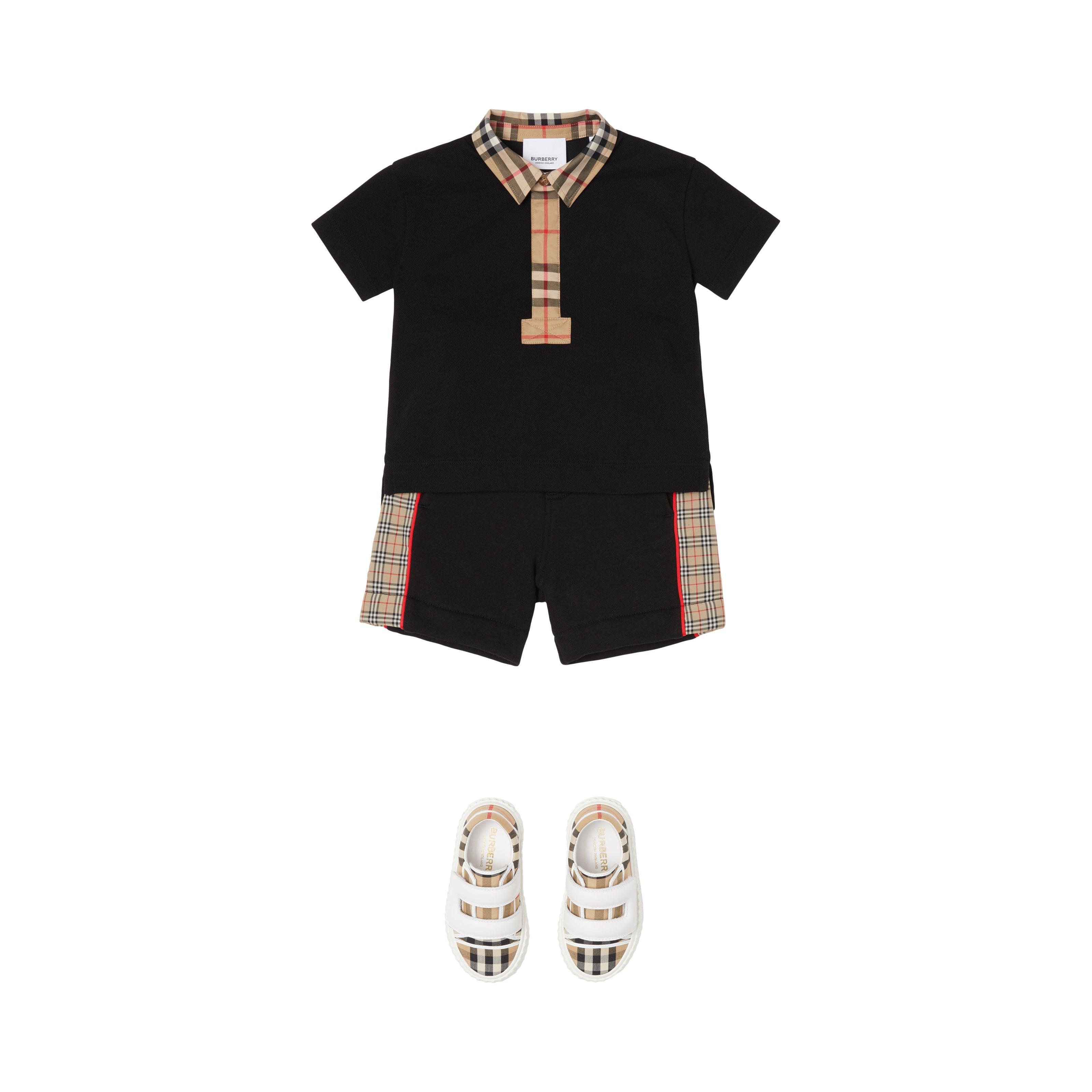 Baby Boys Black Cotton Polo Shirt