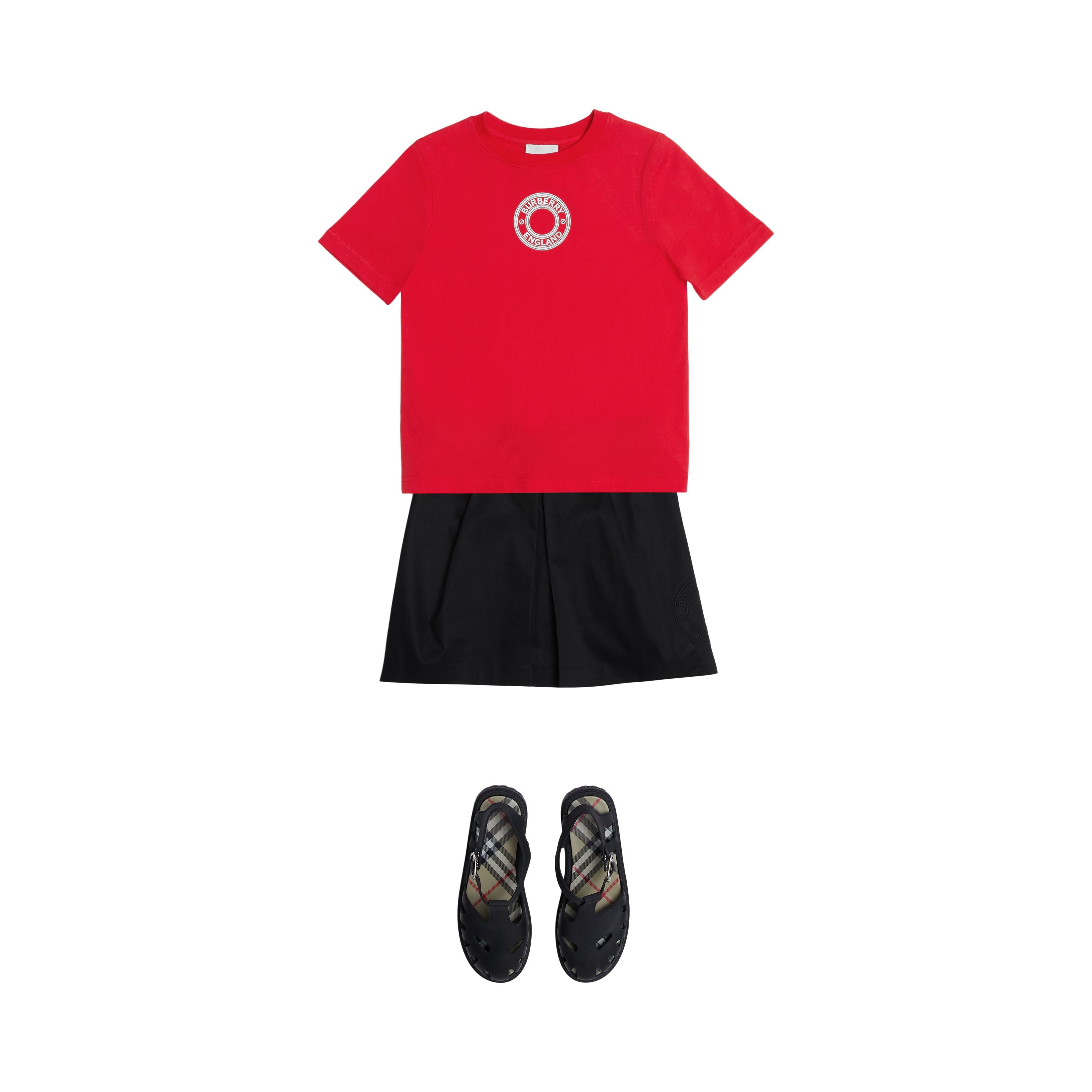 Boys & Girls Red Logo Cotton T-Shirt