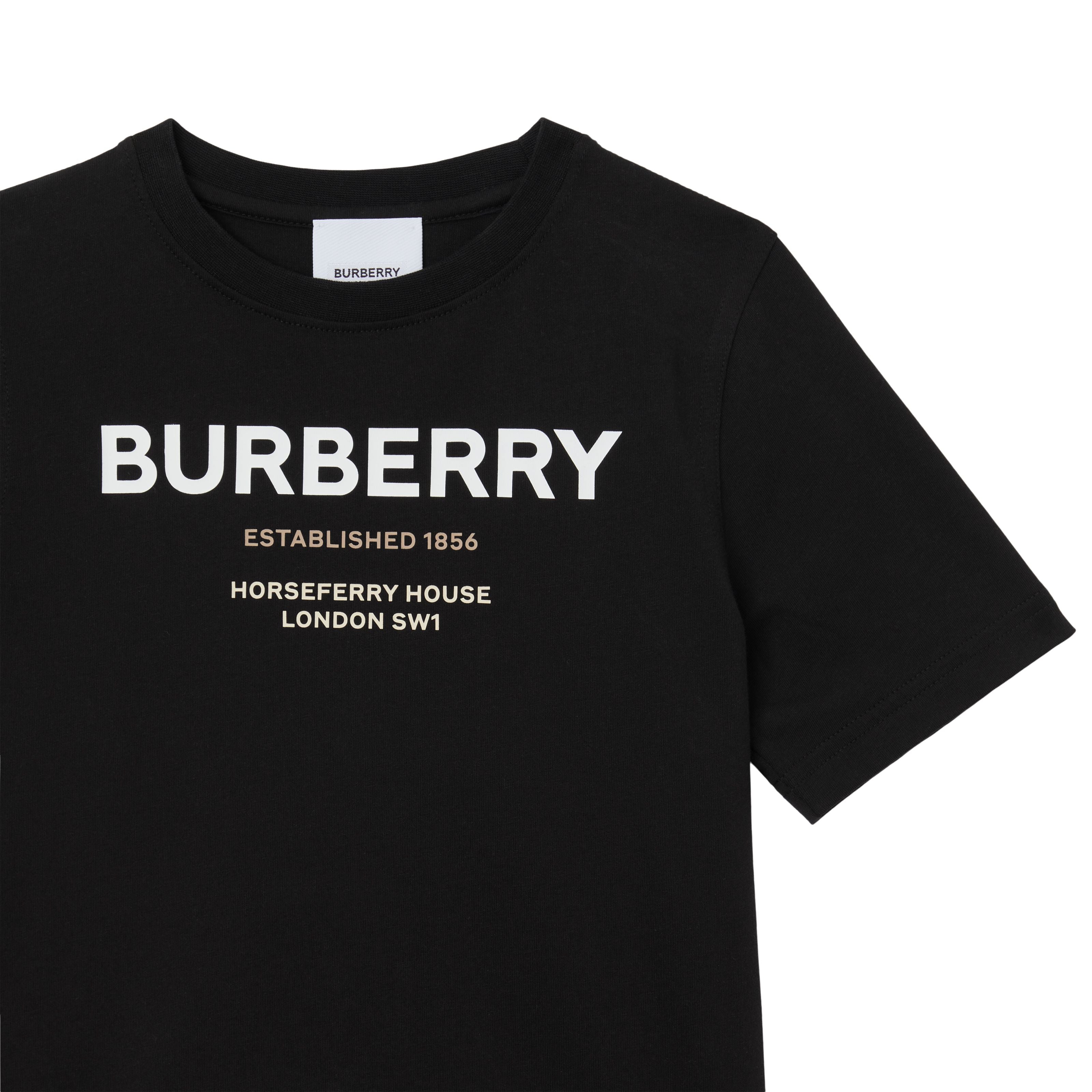 Boys & Girls Black Cotton T-Shirt