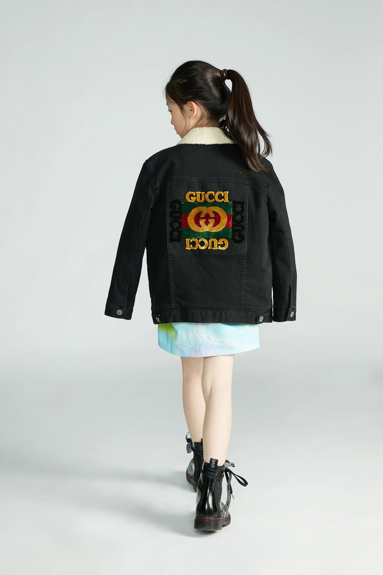 Boys Black Logo Cotton Jacket