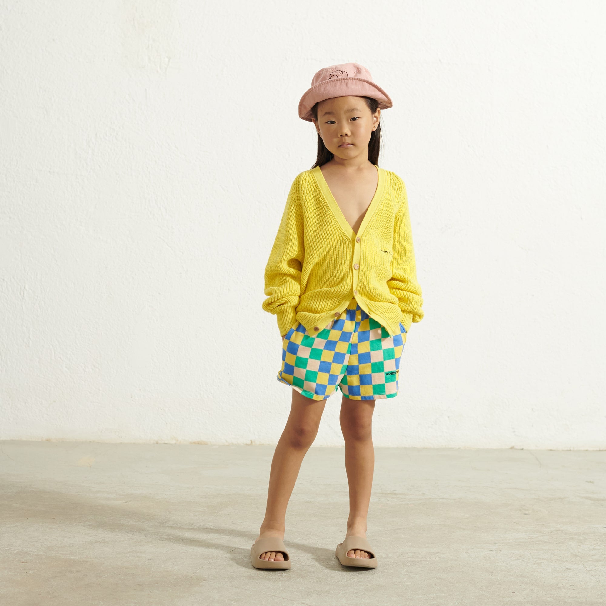 Boys & Girls Multicolor Check Cotton Shorts