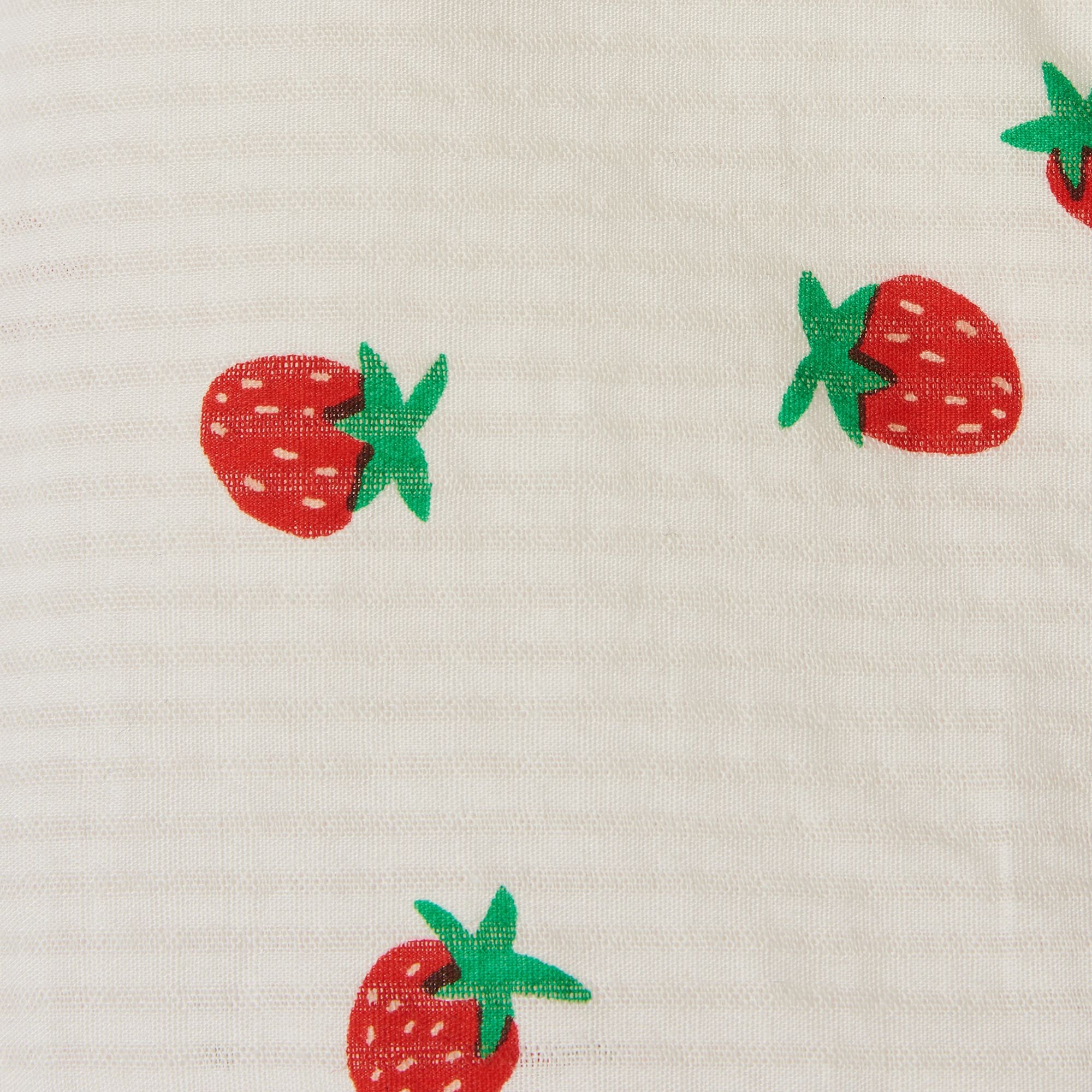 Girls White Strawberry Cotton Dress