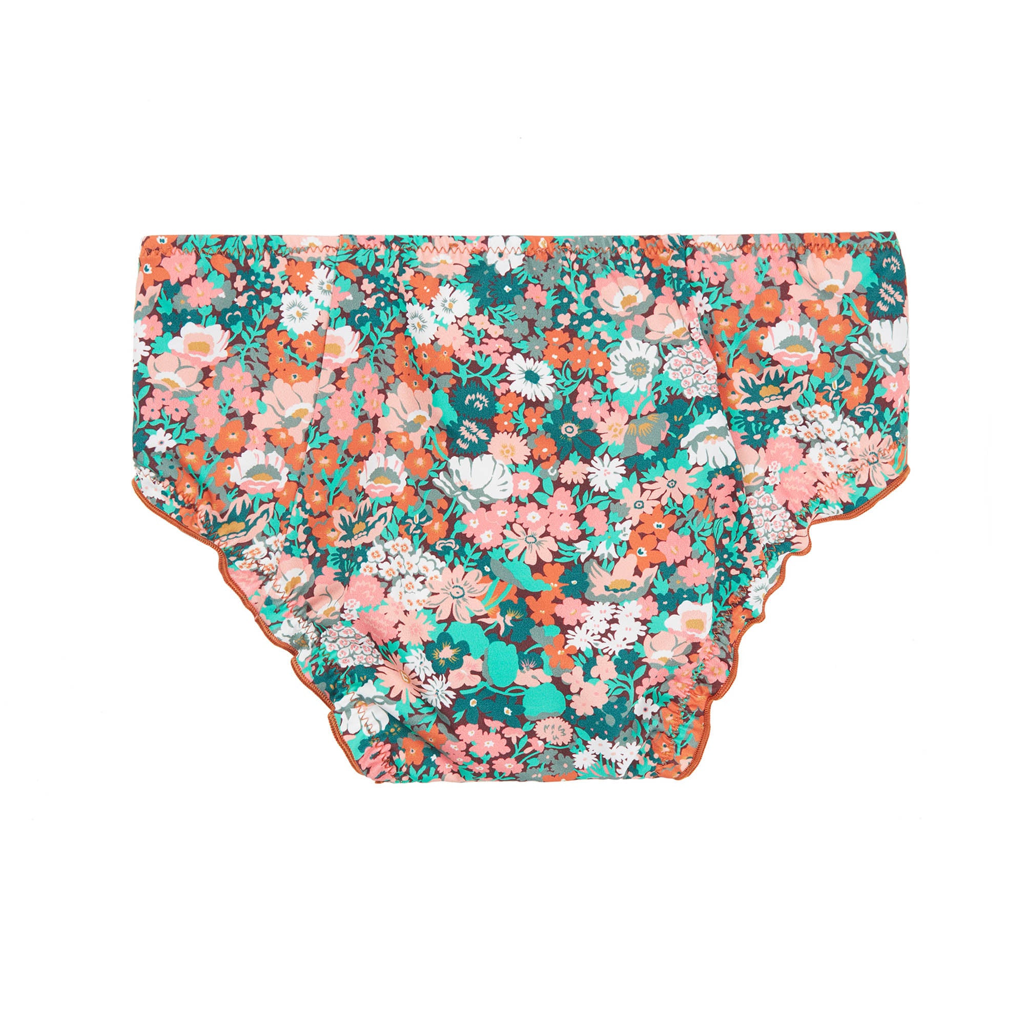 Girls Green Floral Swimsuit